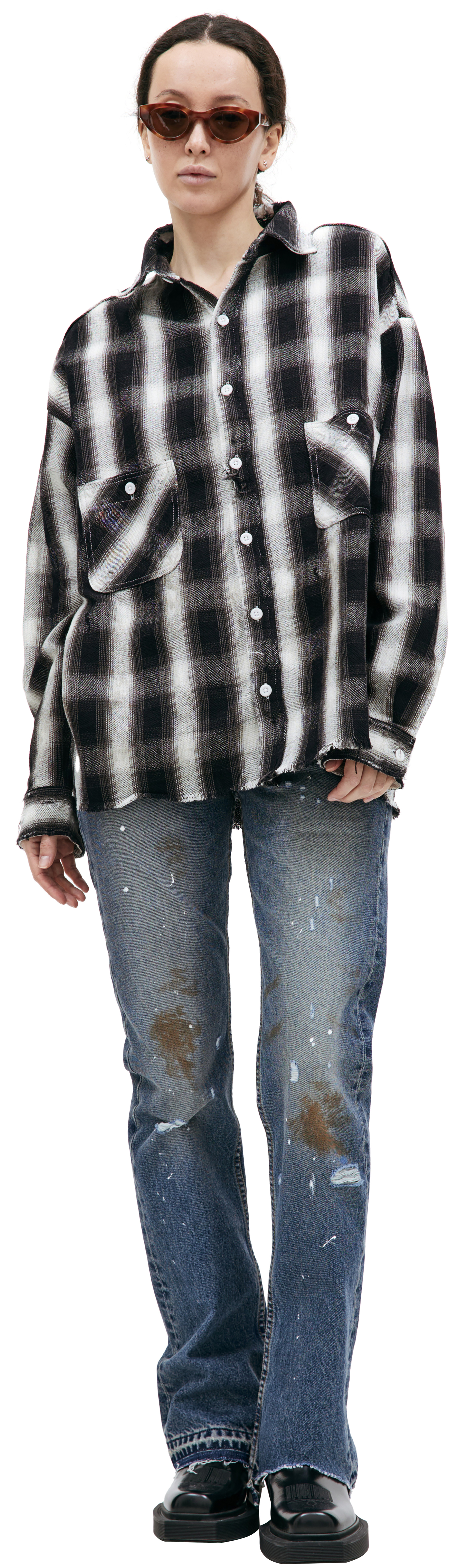 Saint Michael Saint Michael х Denim Tears cheked shirt