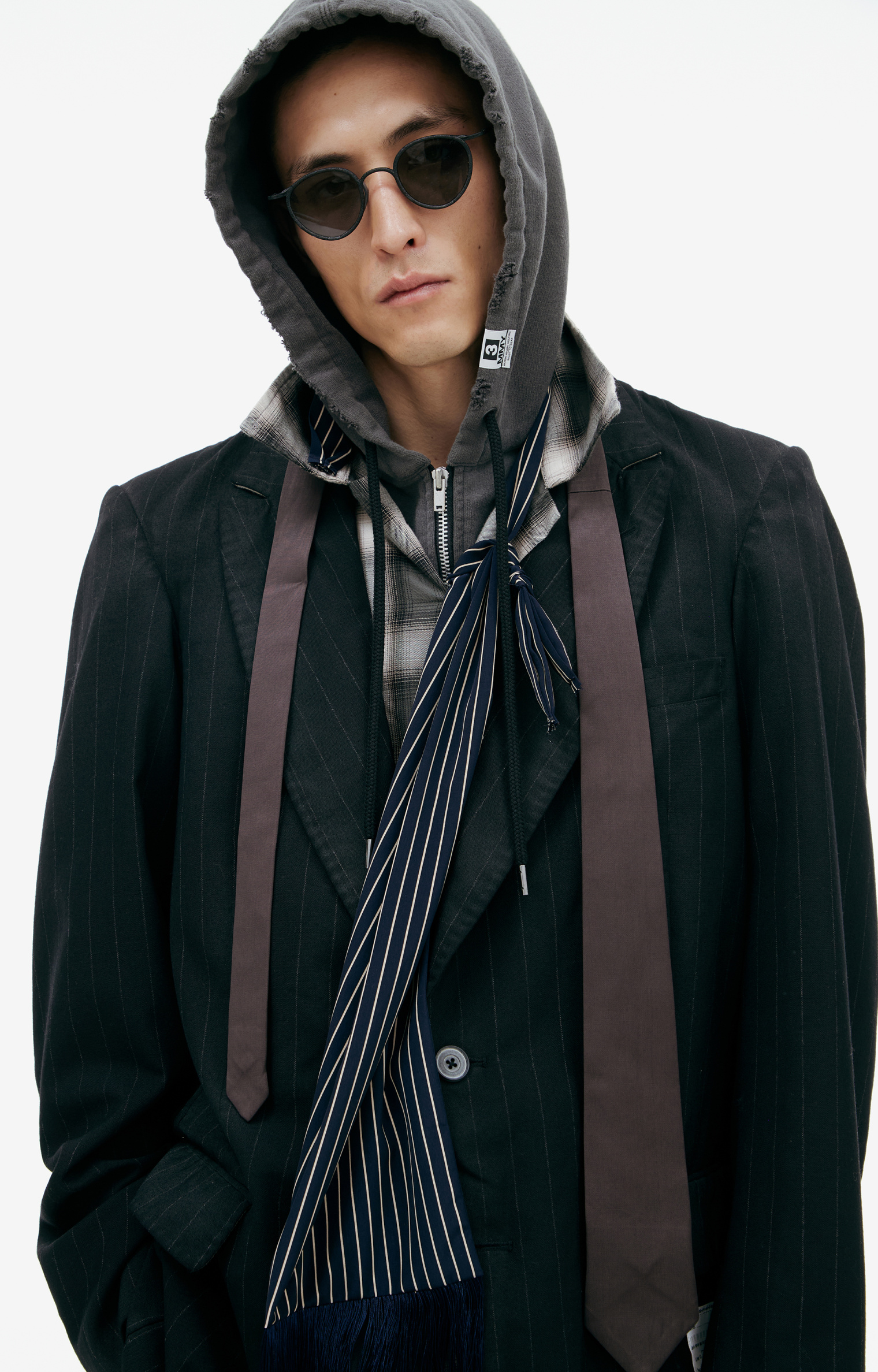 Maison Mihara Yasuhiro Layered hooded jacket
