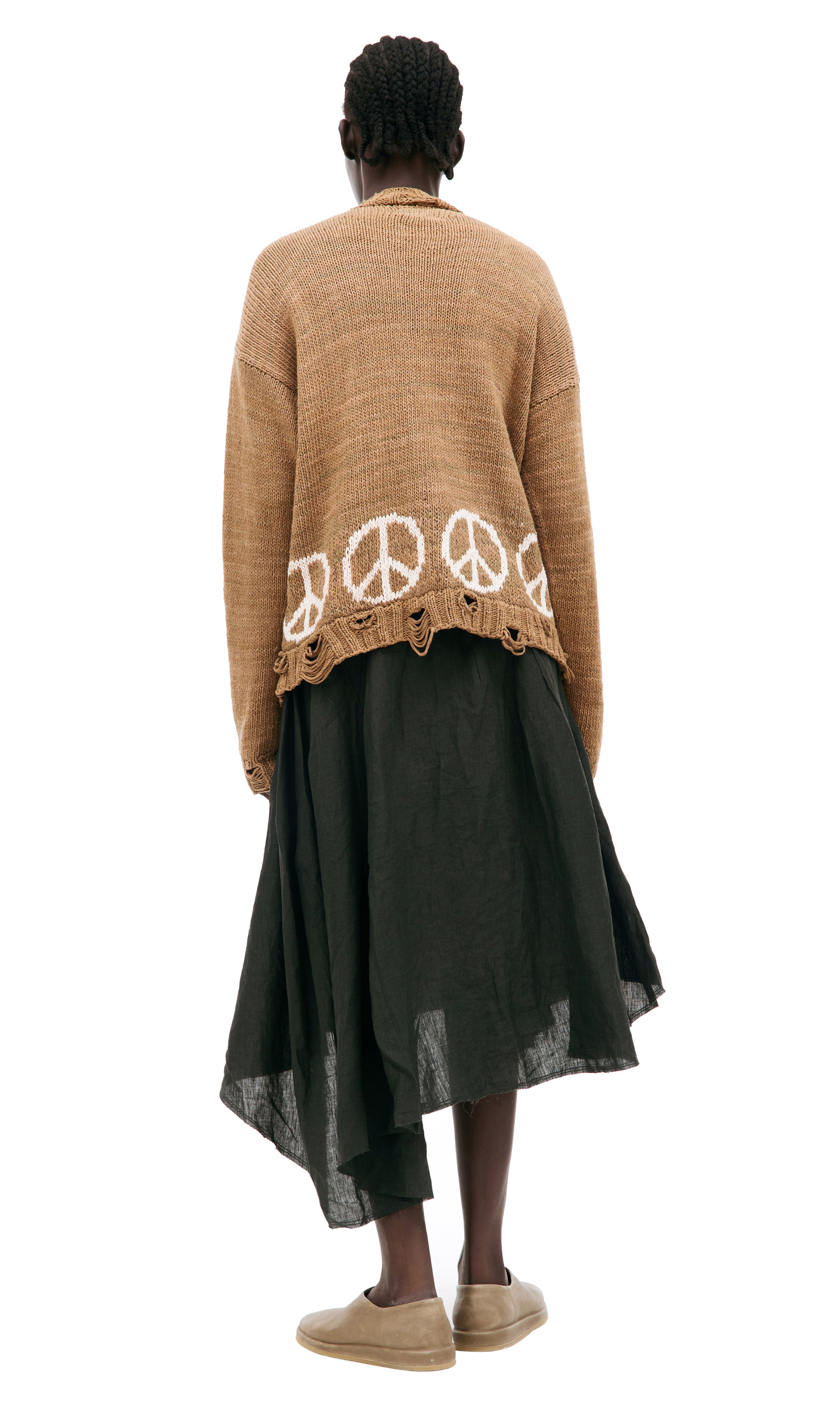 KARU RESEARCH Brown distressed cardigan