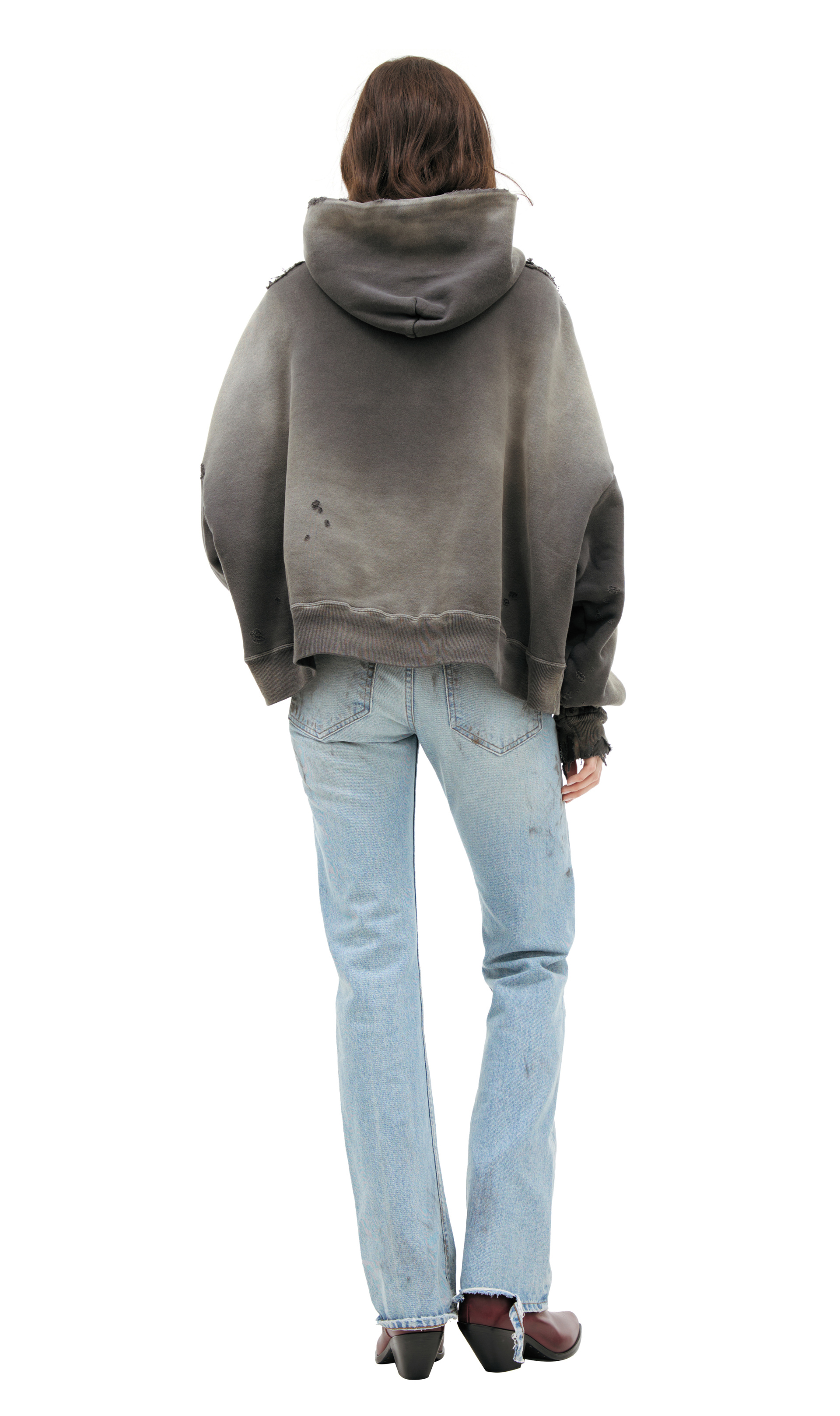 Saint Mxxxxxx Ripped hoodie with zipper