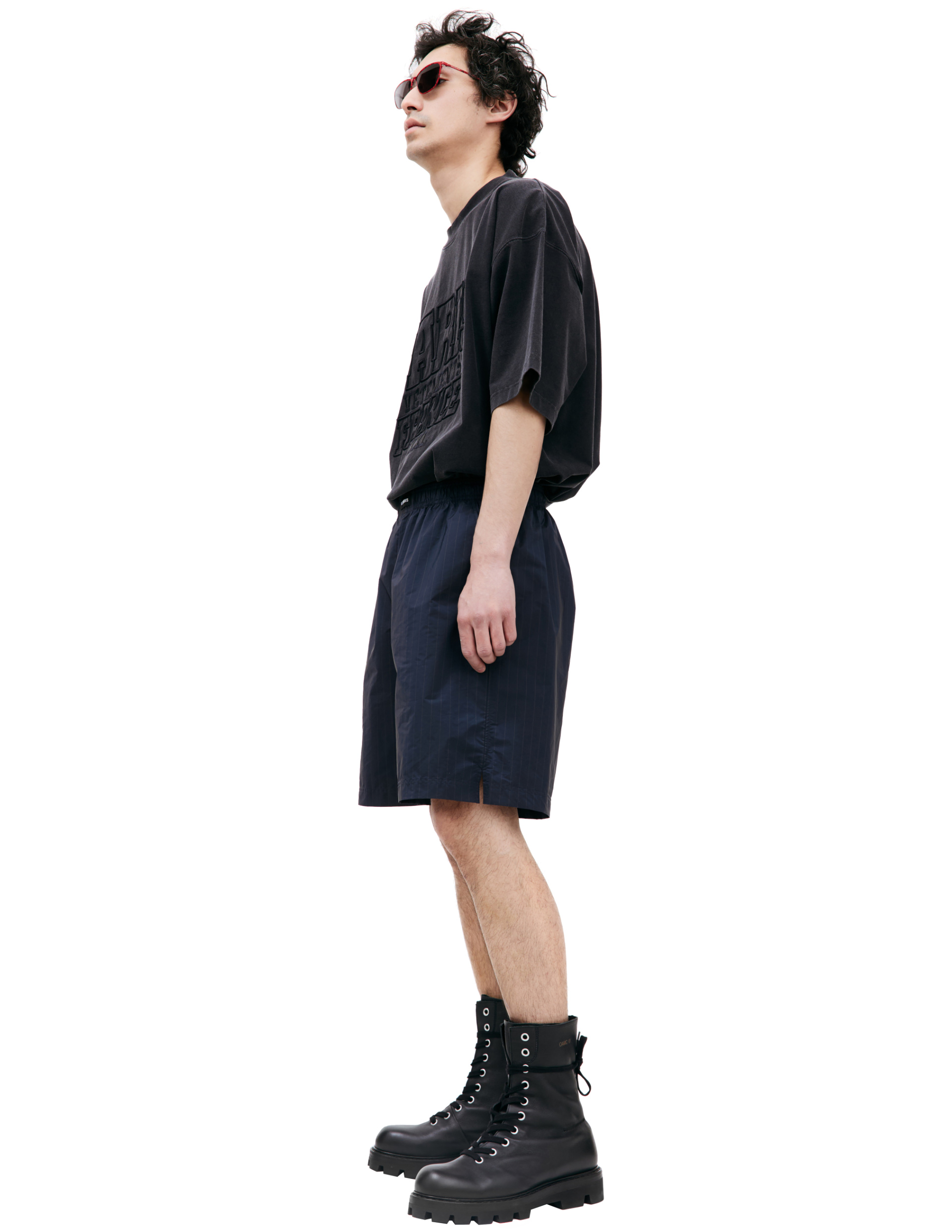 VETEMENTS Navy blue striped shorts