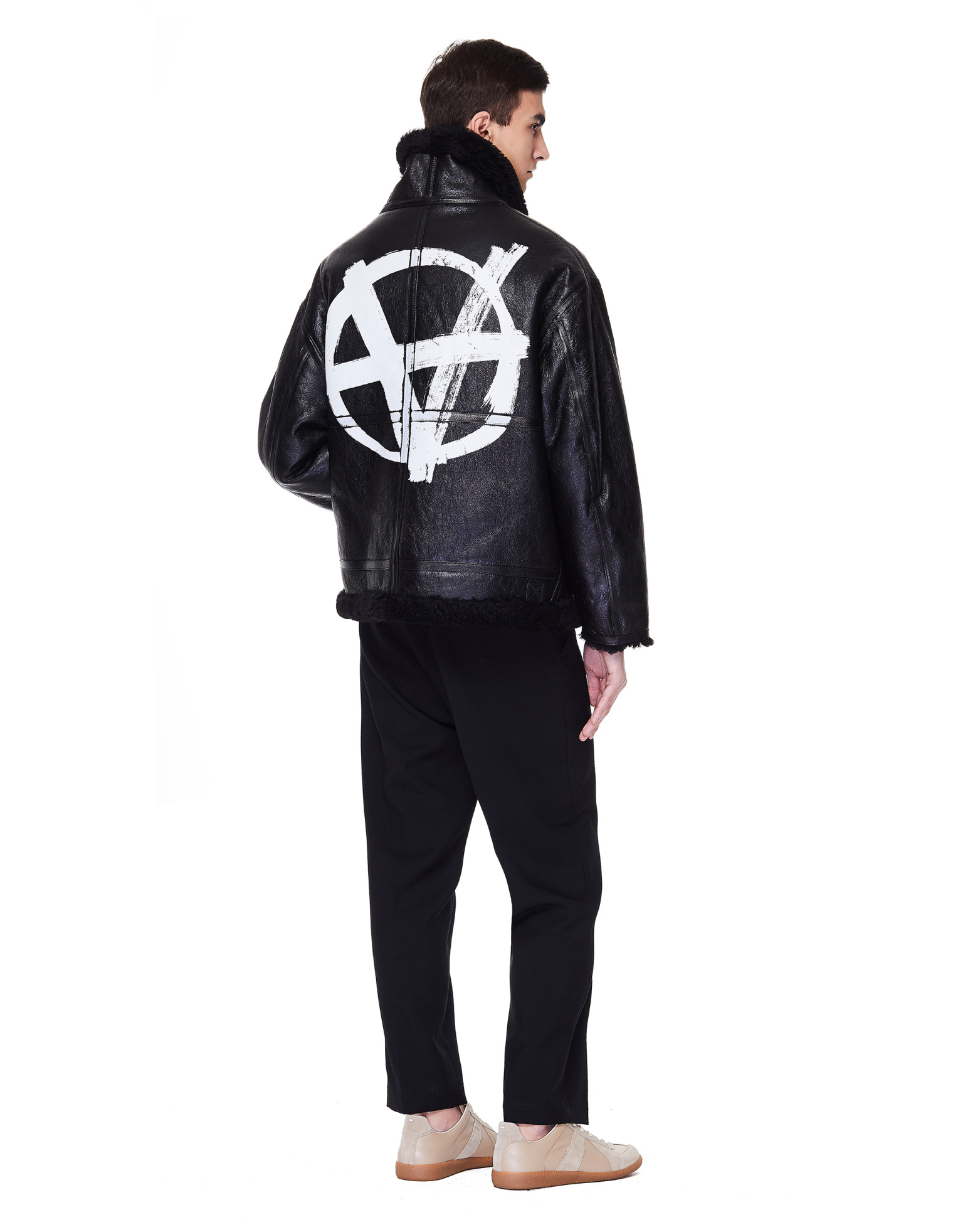 VETEMENTS Black Shearling Anarchy Jacket