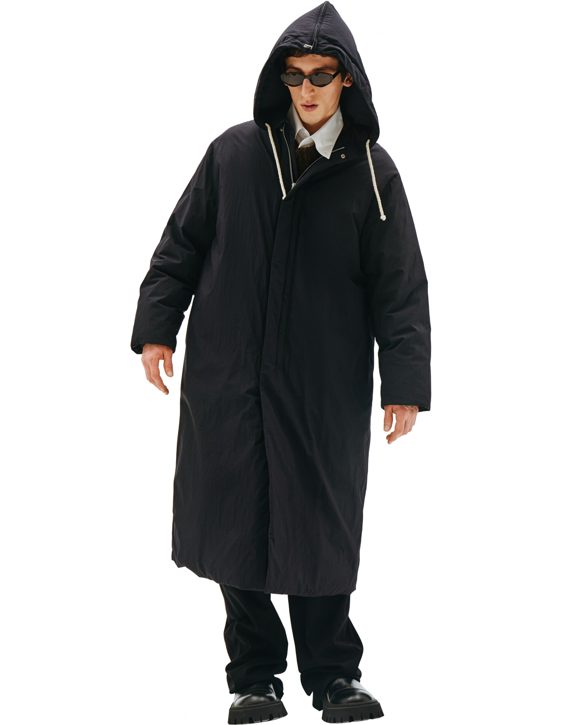 Jil Sander Black Hooded Parka