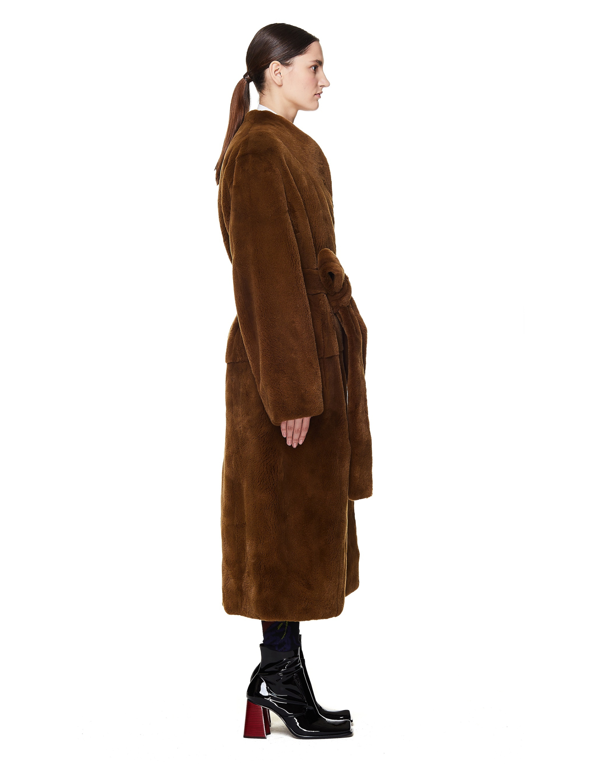 The Row Terin Khaki Mink Fur Coat
