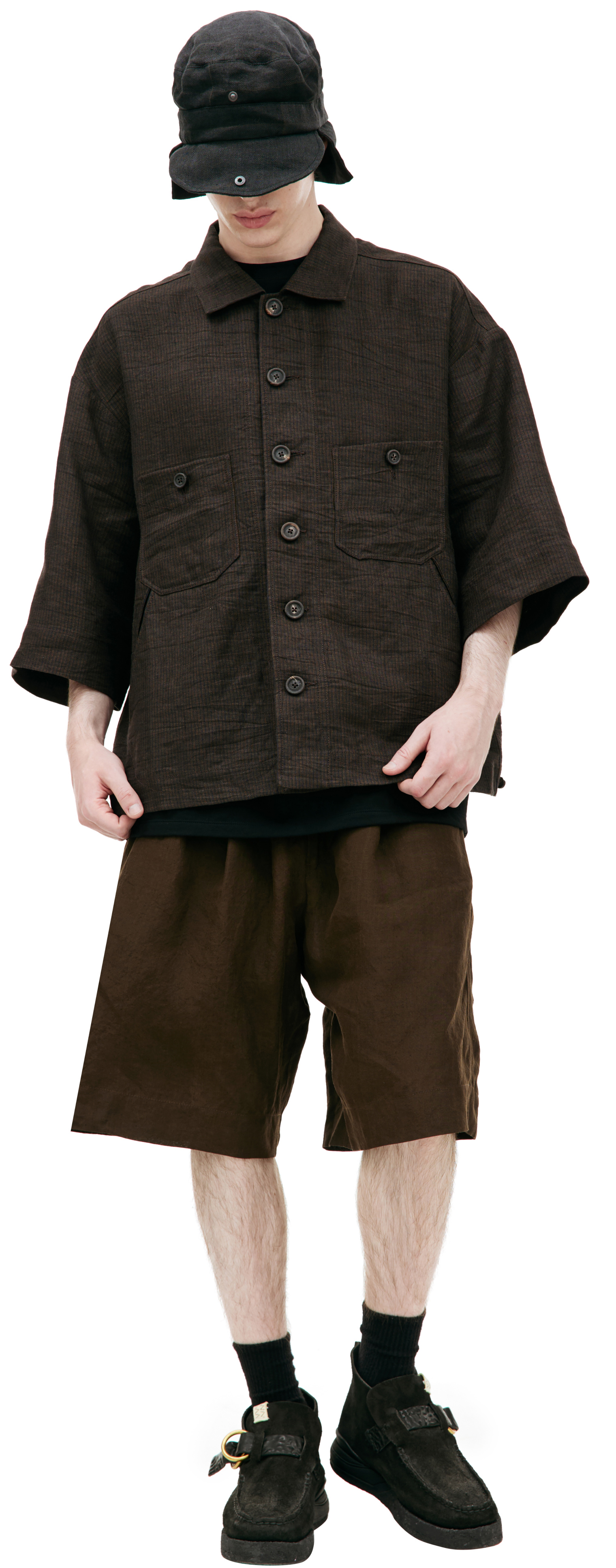 Ziggy Chen Linen shirt with pockets