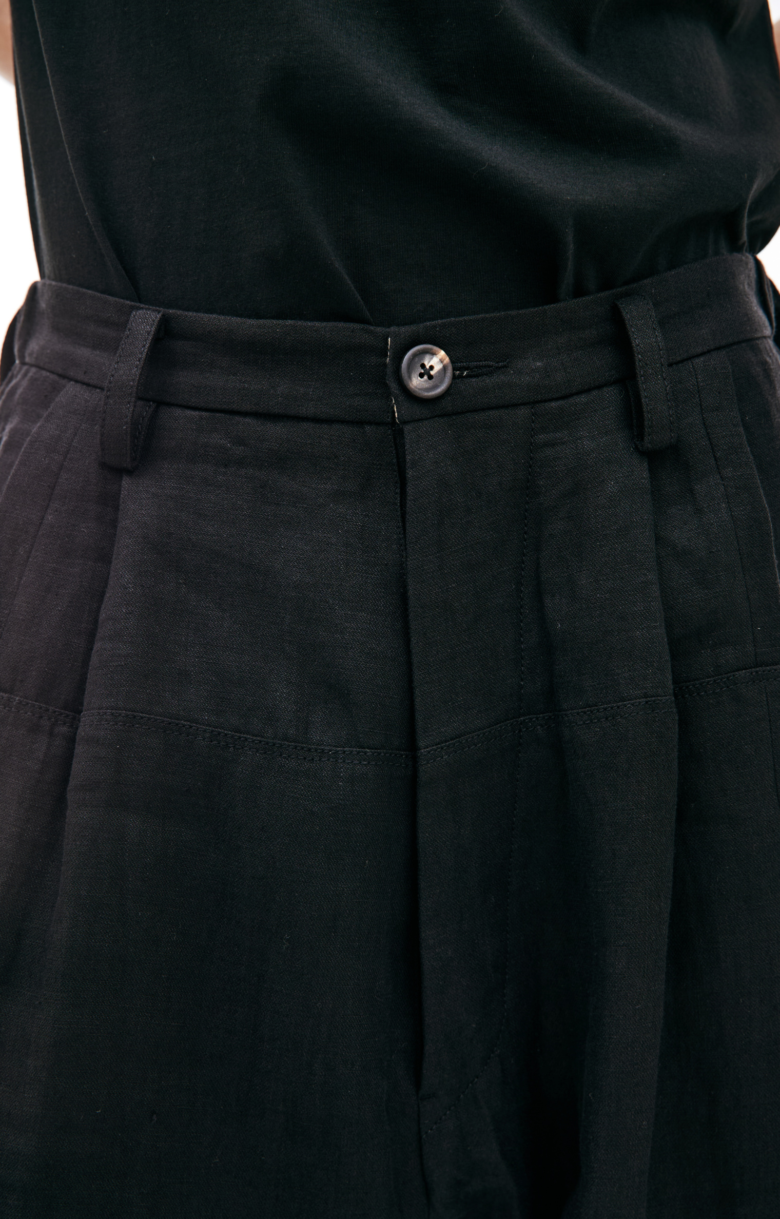 Ziggy Chen Black linen trousers