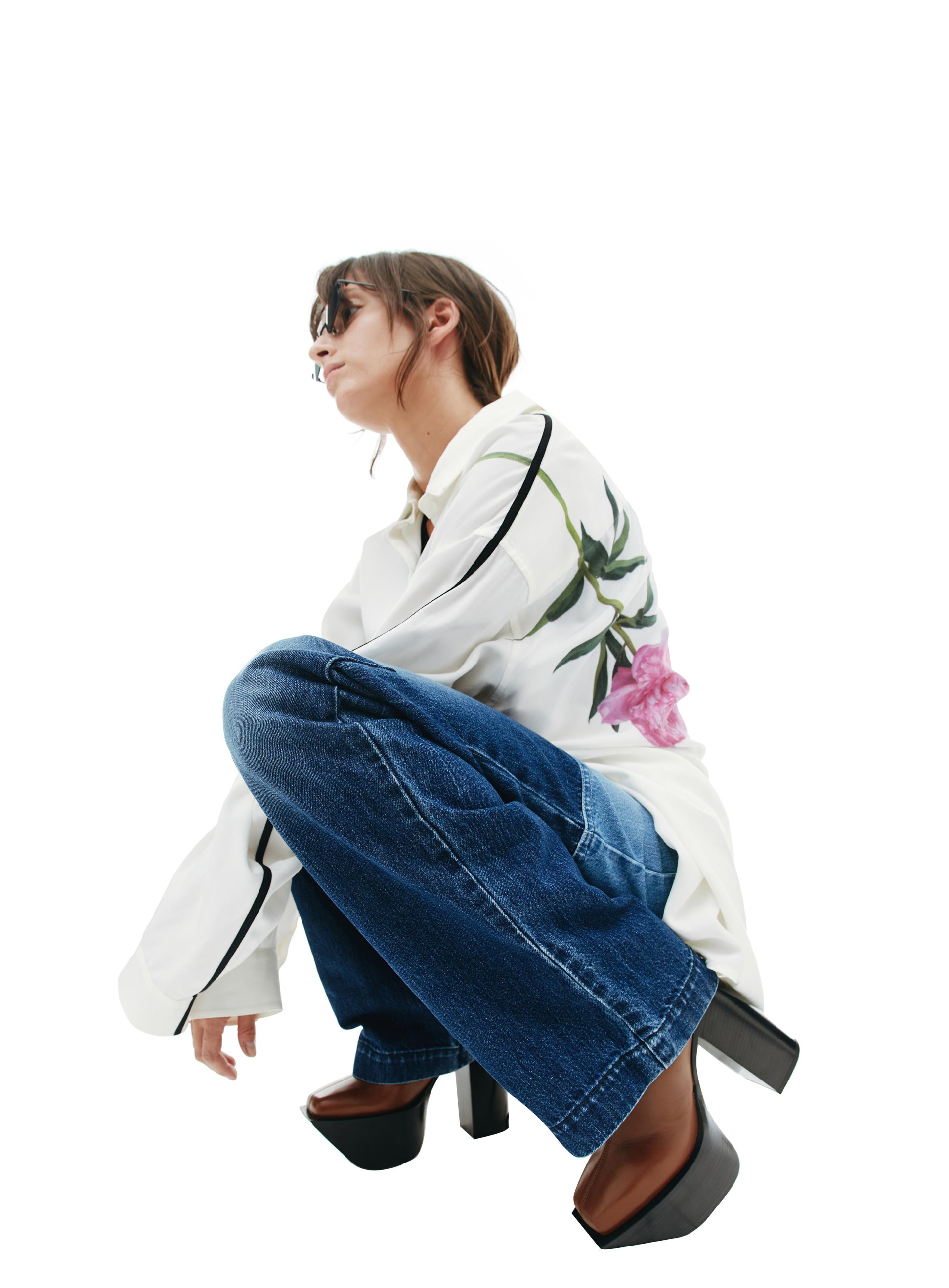 PETER DO Flower Print Oversize Shirt