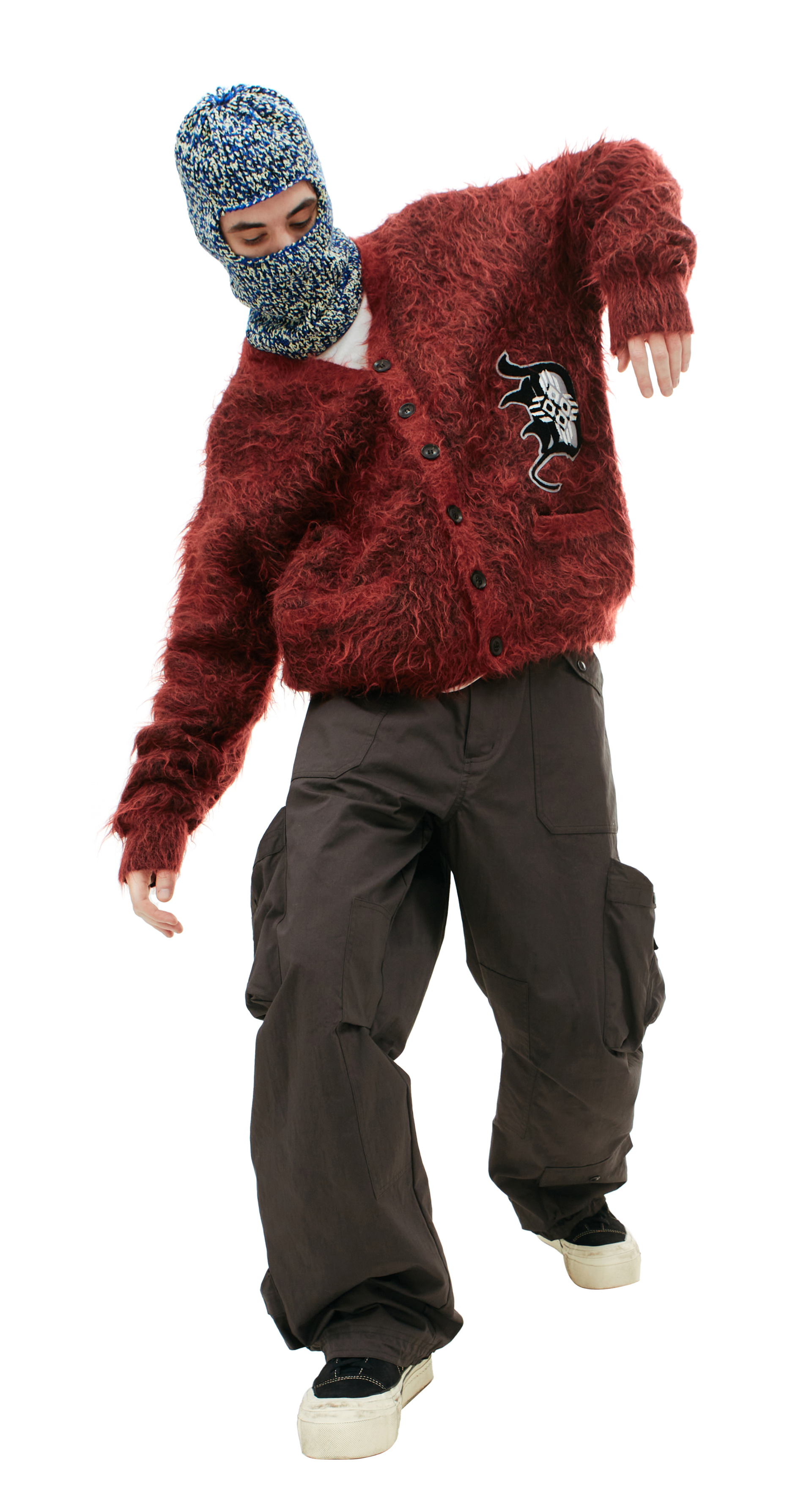 Children of the discordance Patched wool cardigan