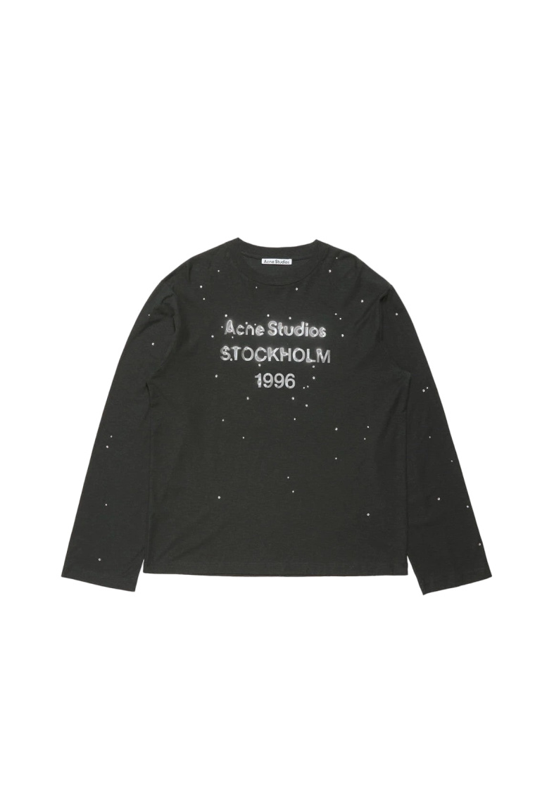 Buy Acne Studios women logo long sleeve crewneck t-shirt for $372