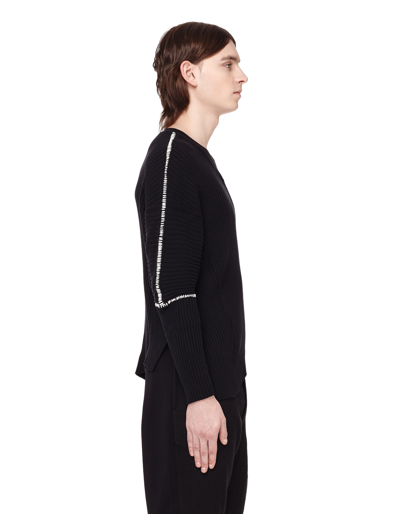 Ann Demeulemeester Ribbed Asymmetric Sweater