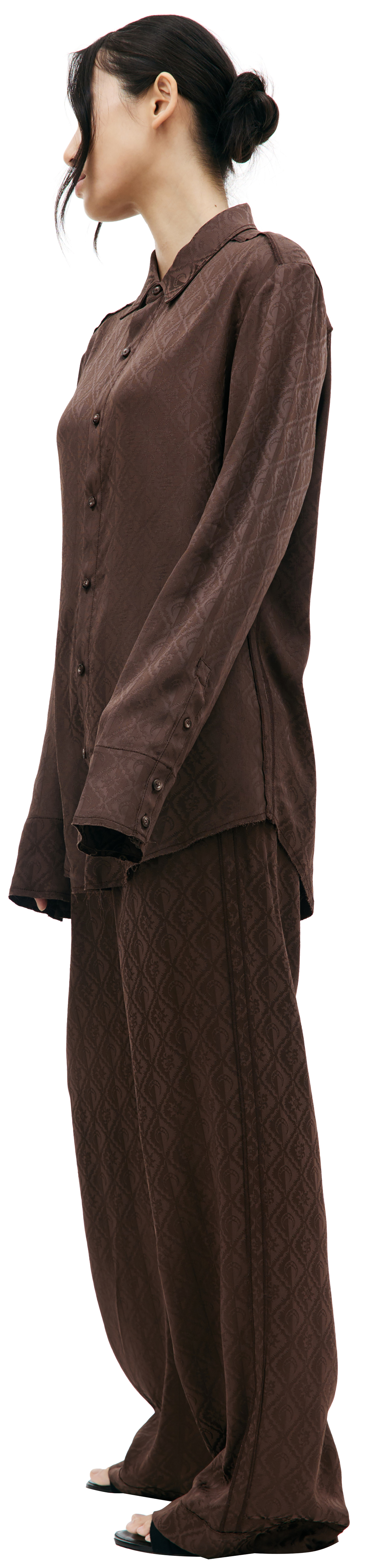 MARINE SERRE Brown Moon diamant shirt