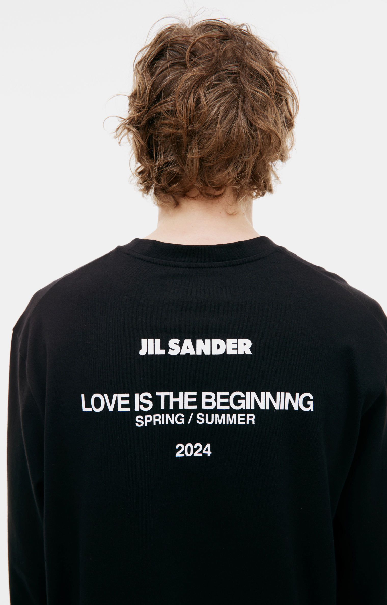 Jil Sander Черный лонгслив с принтом