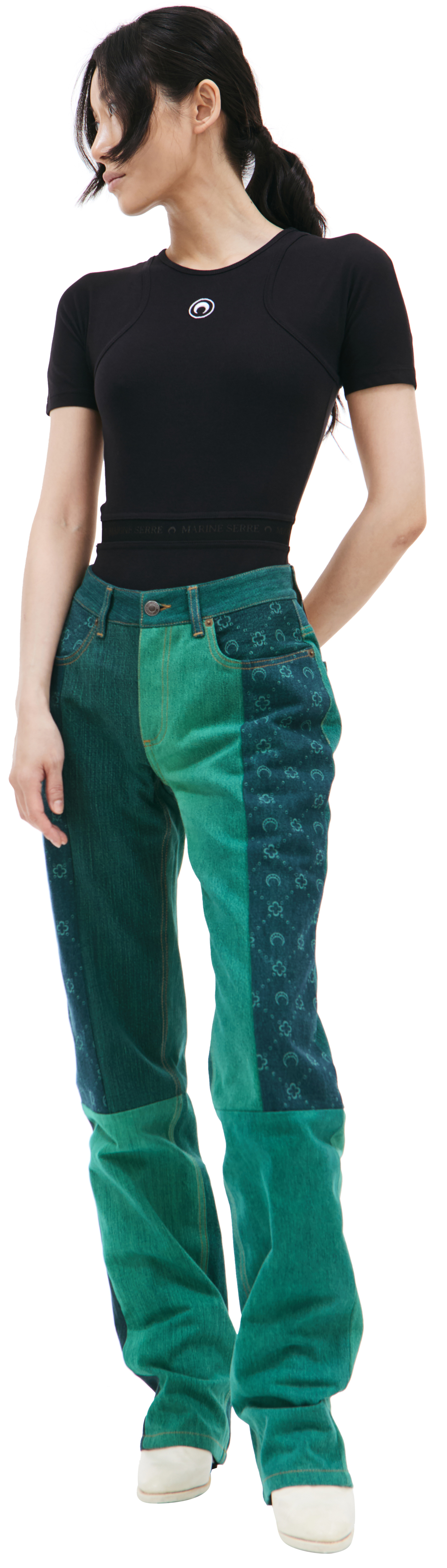 MARINE SERRE Moonogram printed jeans