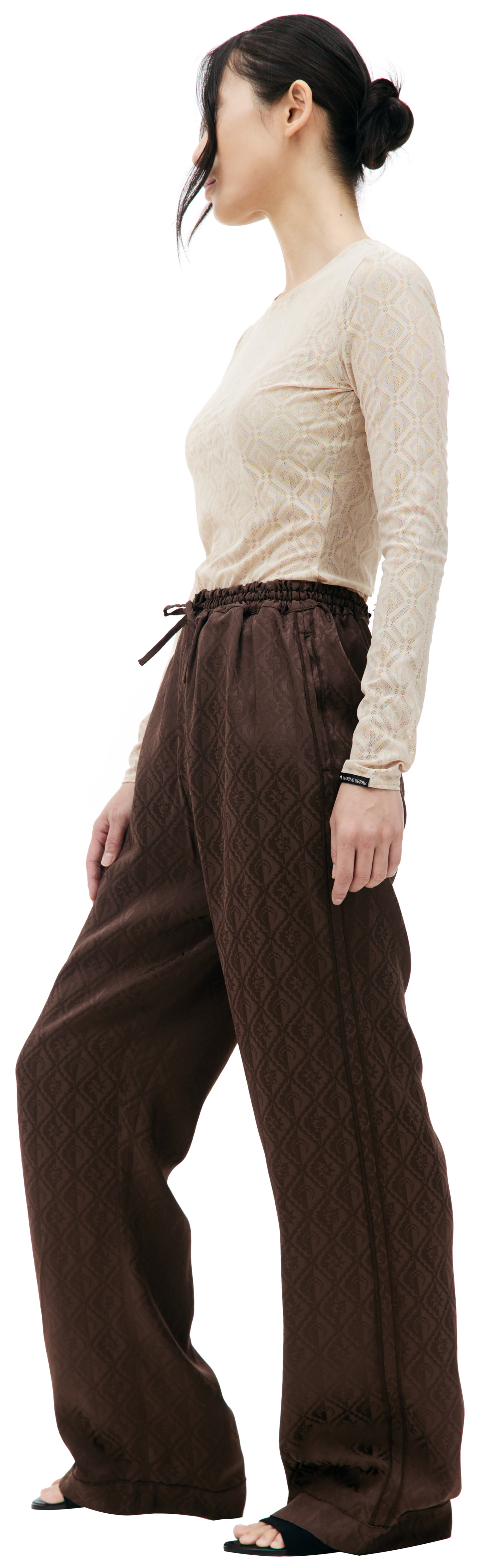 MARINE SERRE Brown Moon diamant trousers