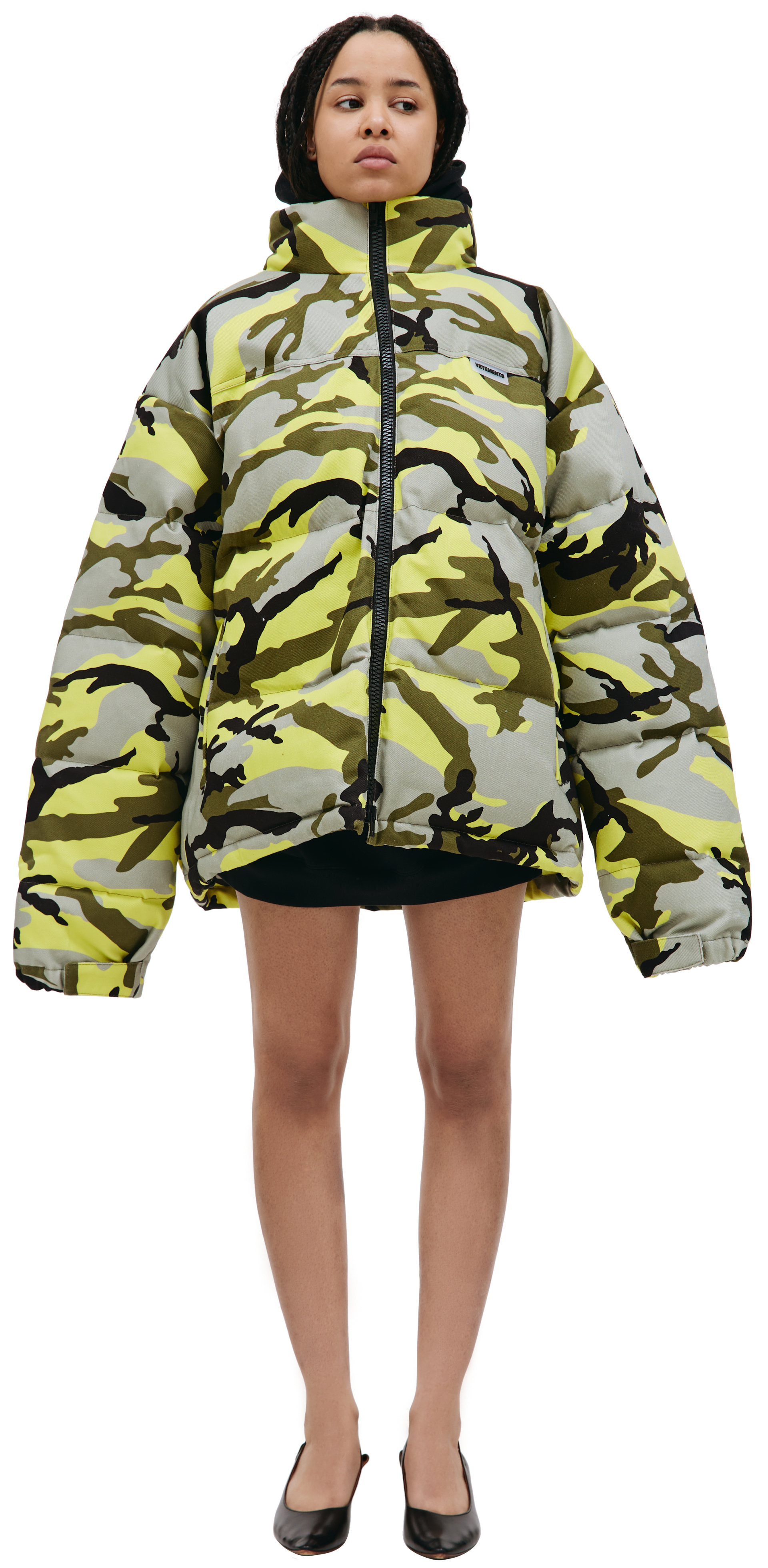 VETEMENTS Yellow camo down jacket