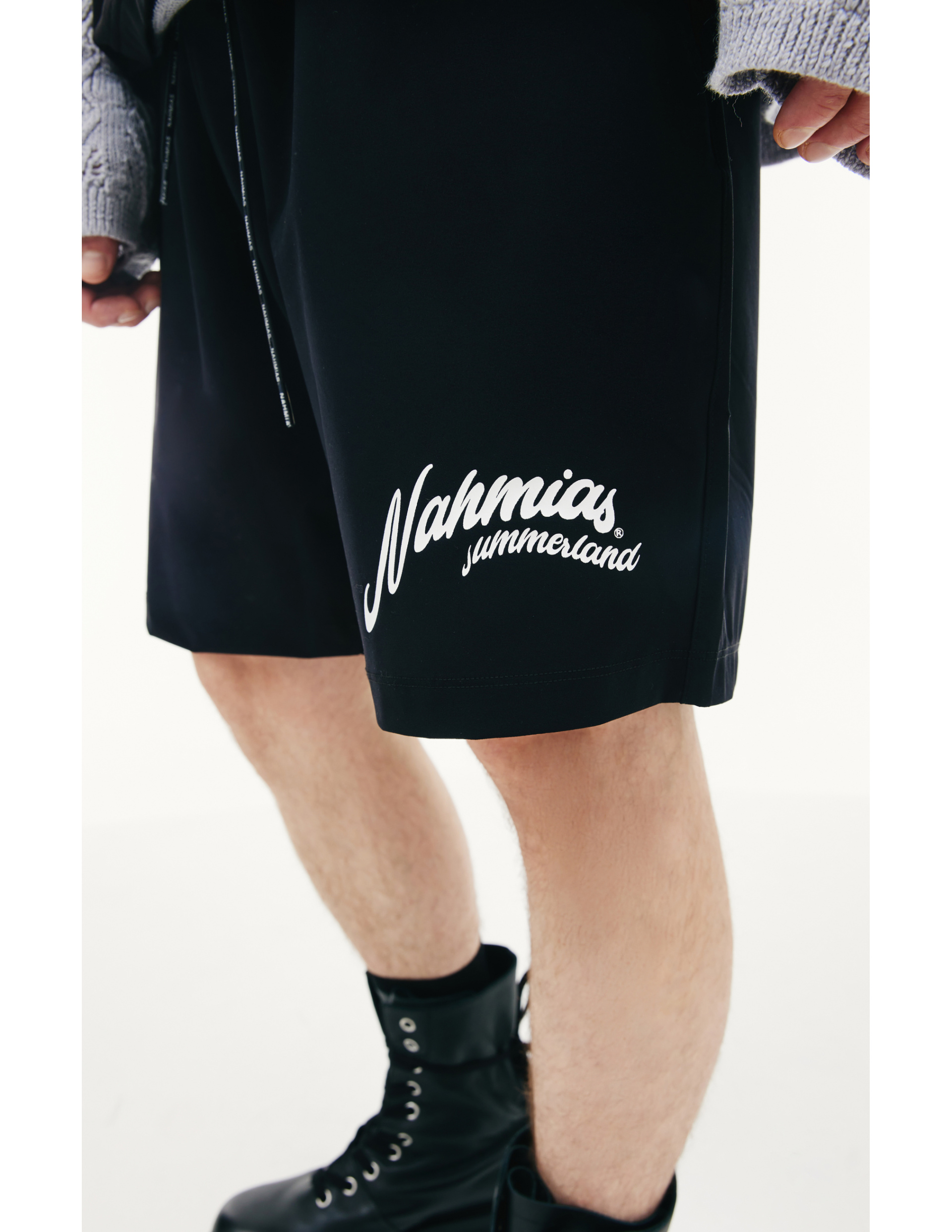 Nahmias Logo printed shorts