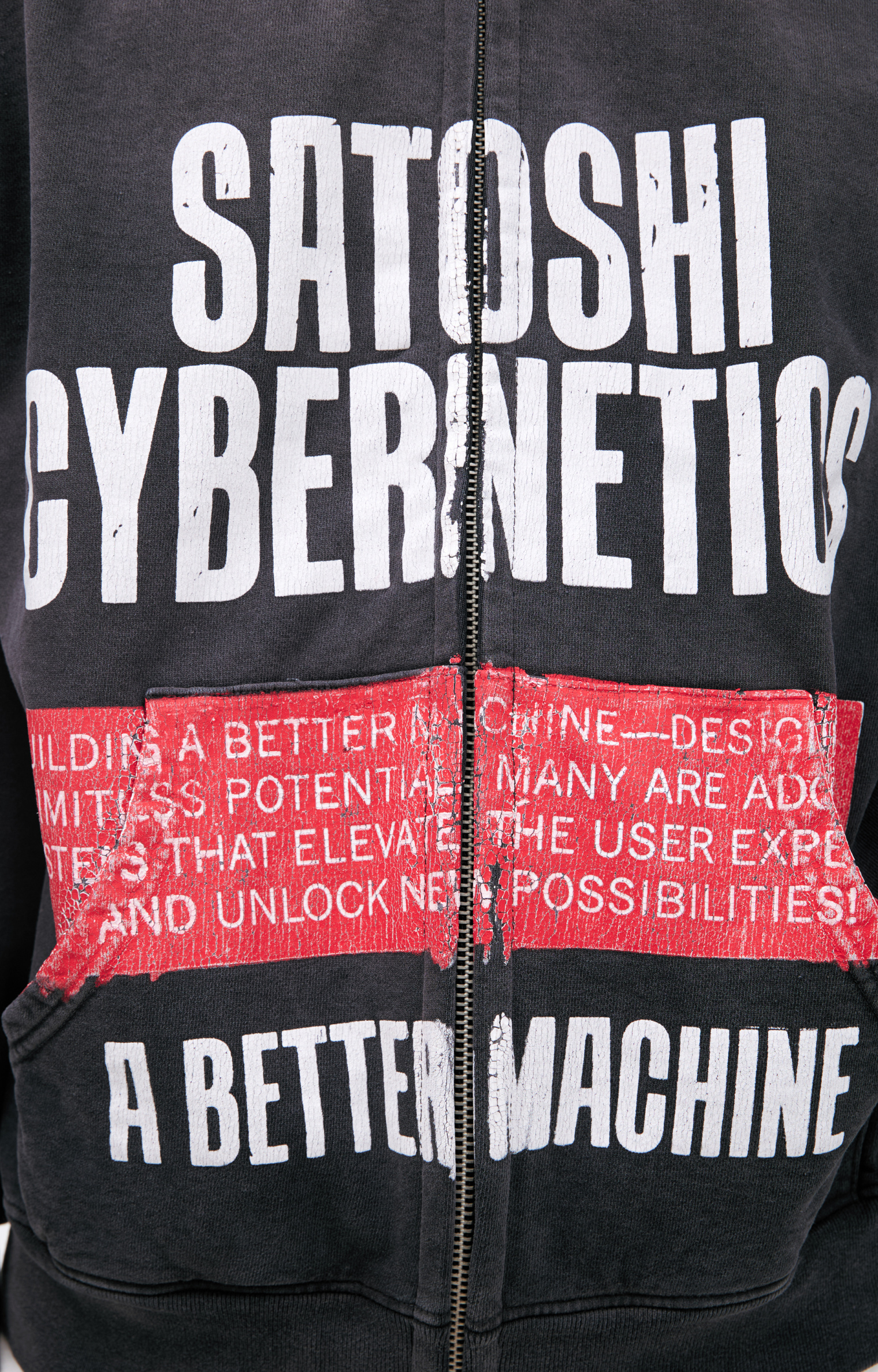 Buy Satoshi Nakamoto men grey hoodie satoshi sybernetik for $875