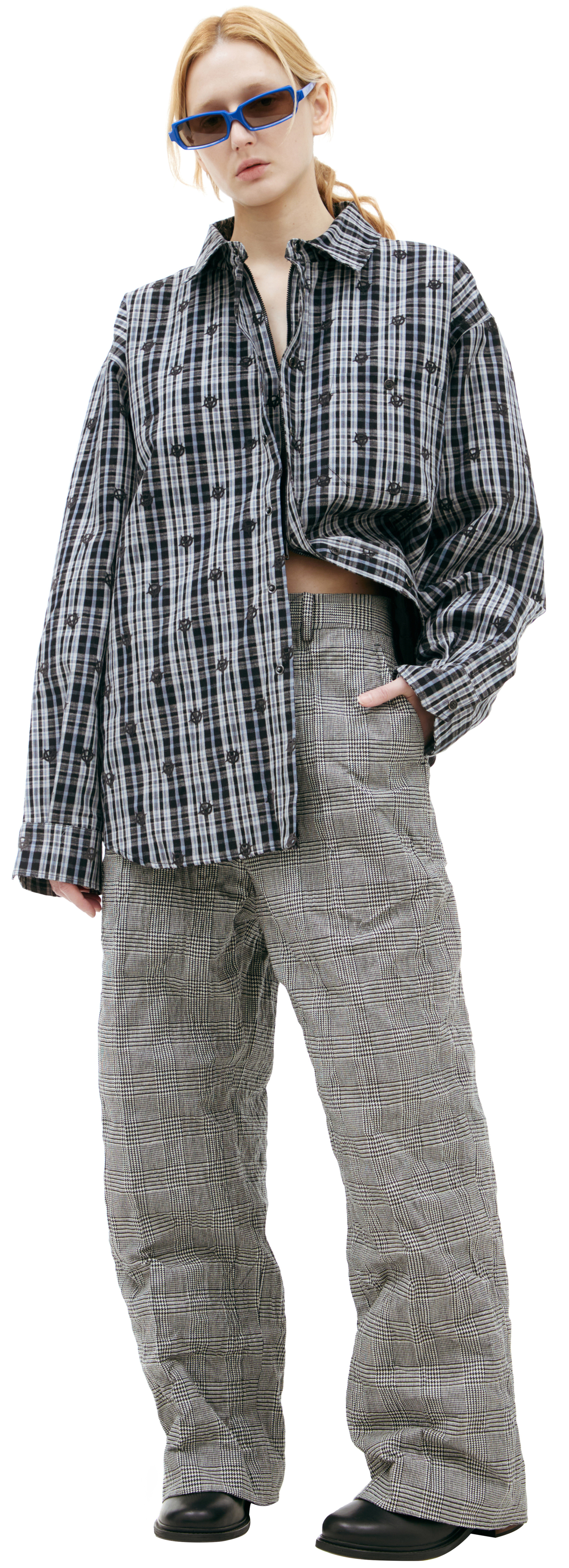 VETEMENTS Grey plaid trousers