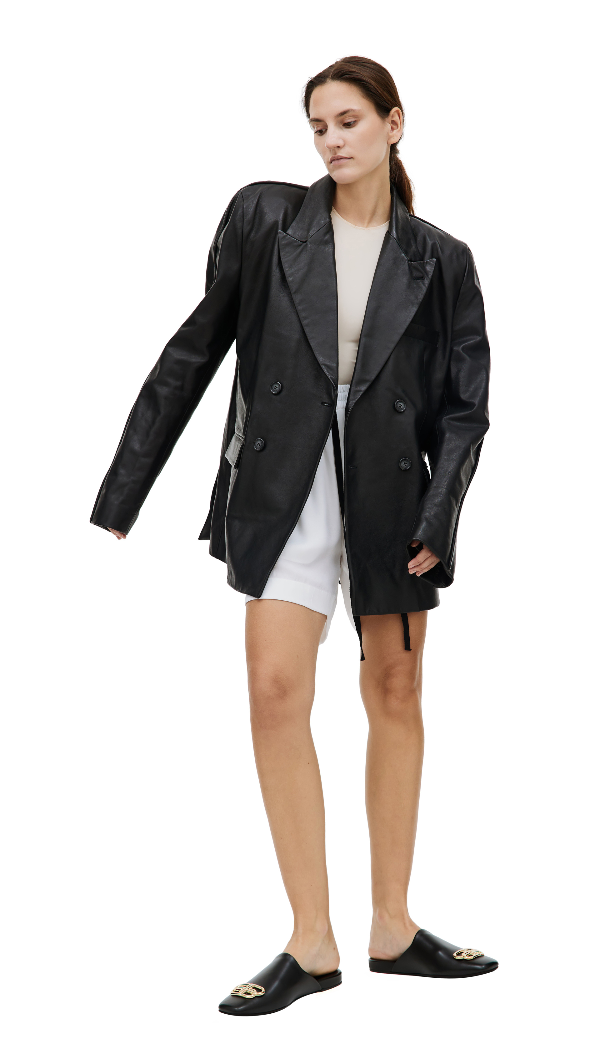 VTMNTS Black leather blazer