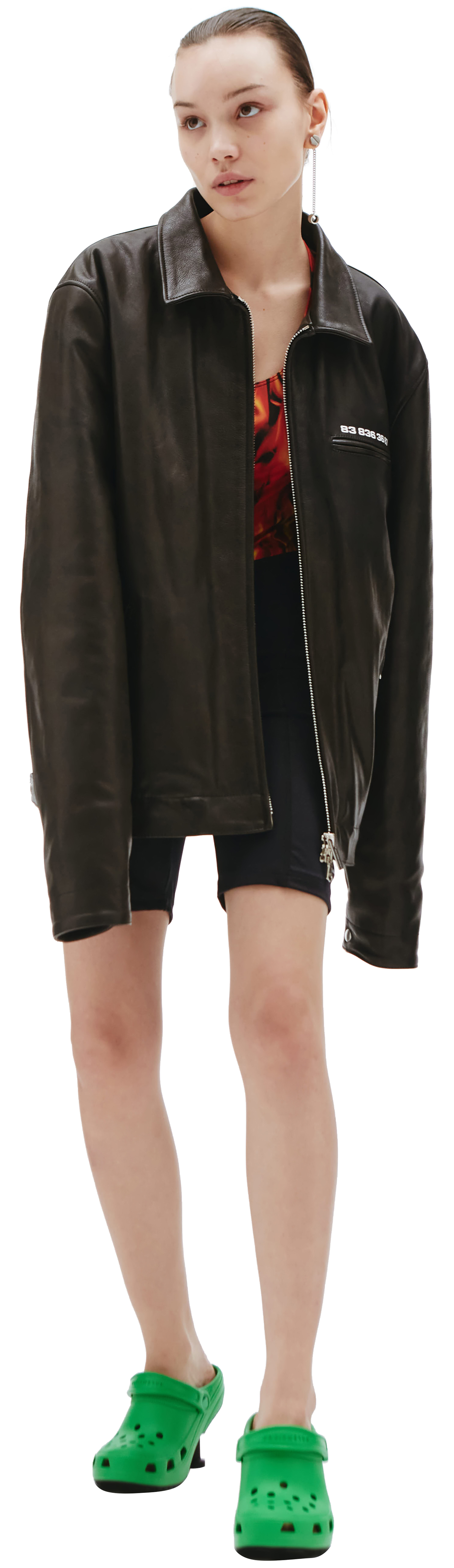 VTMNTS Barcode Leather Jacket