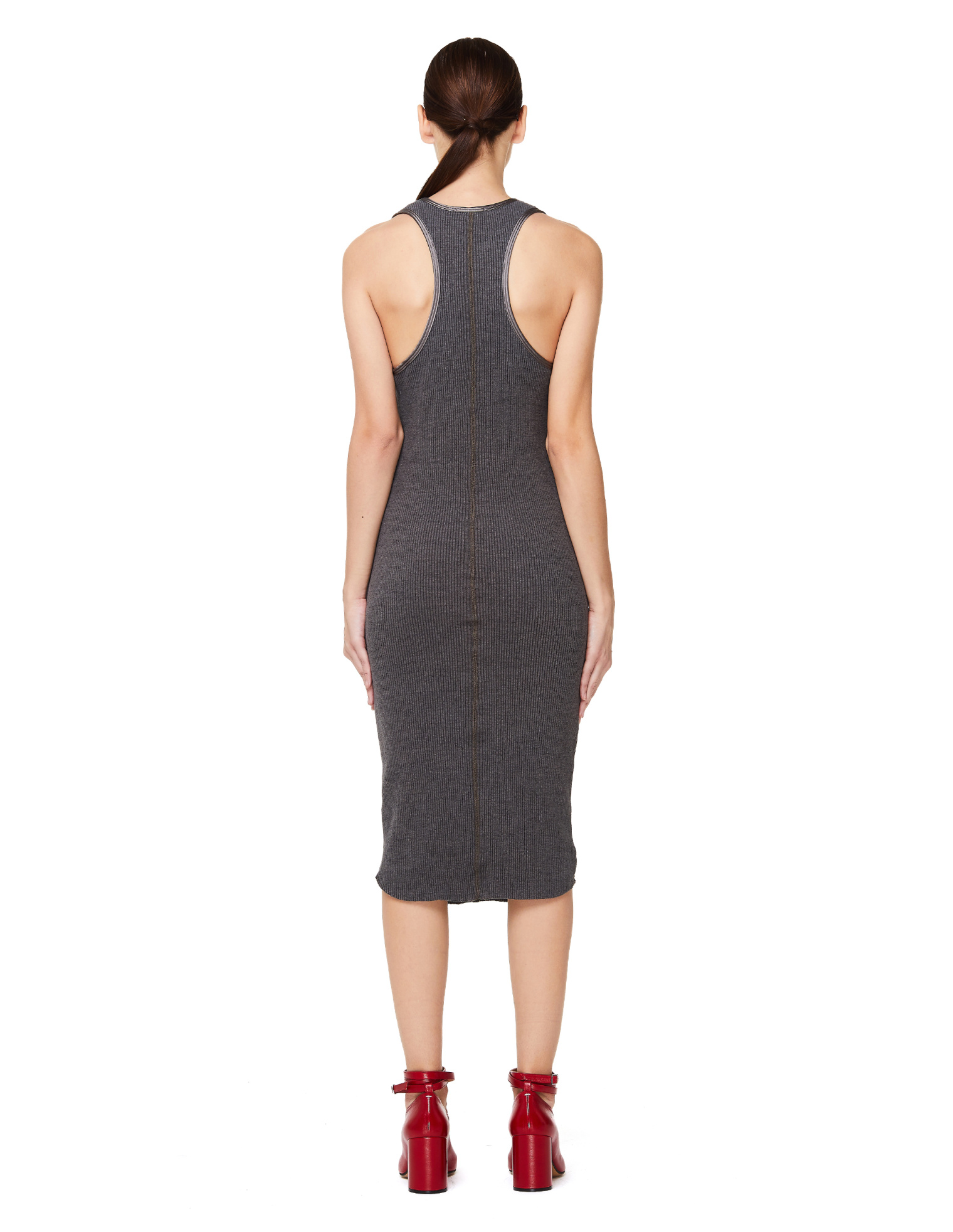James Perse Dark Grey Rib Knit Tank Dress
