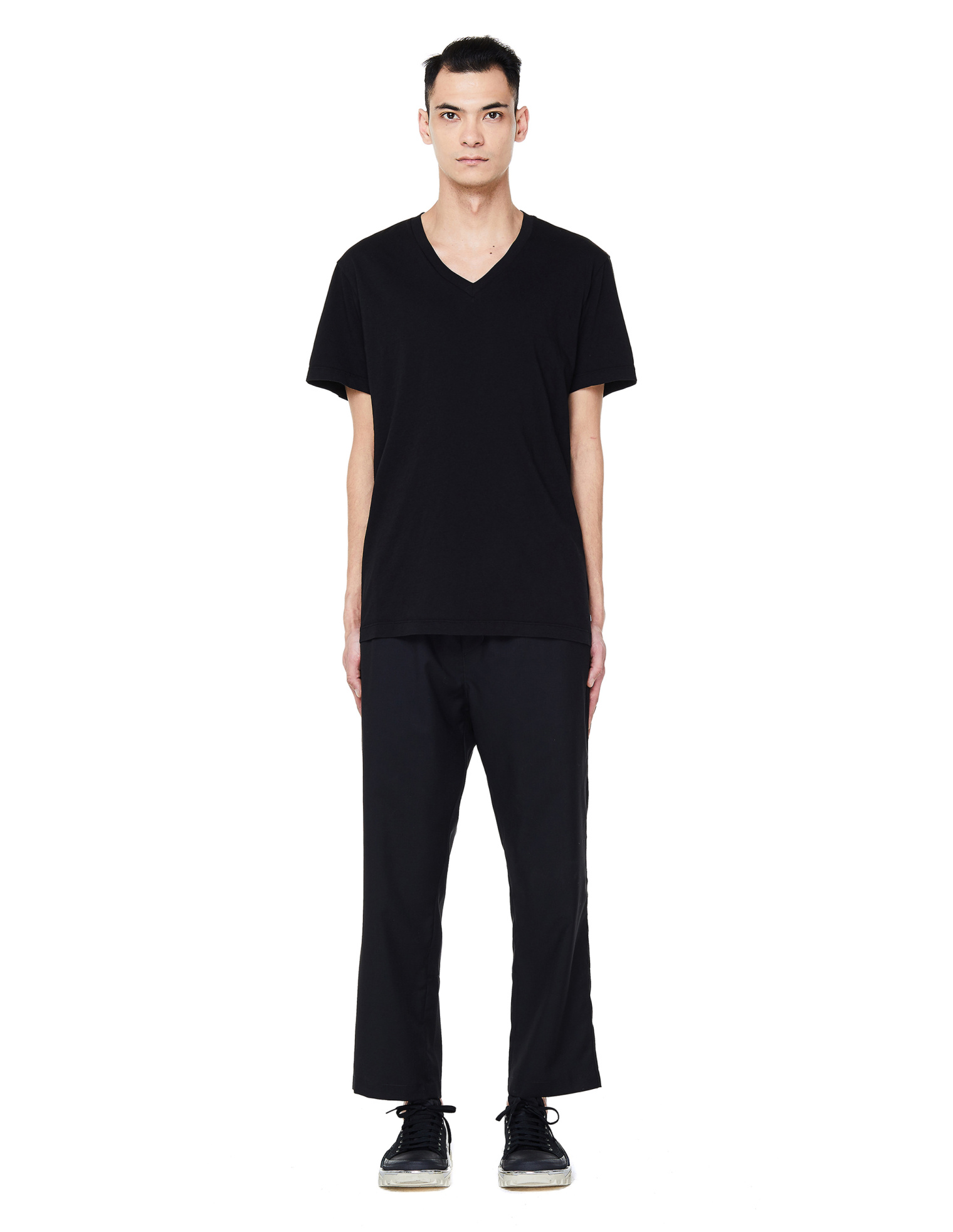James Perse Black V-Neck Cotton T-Shirt
