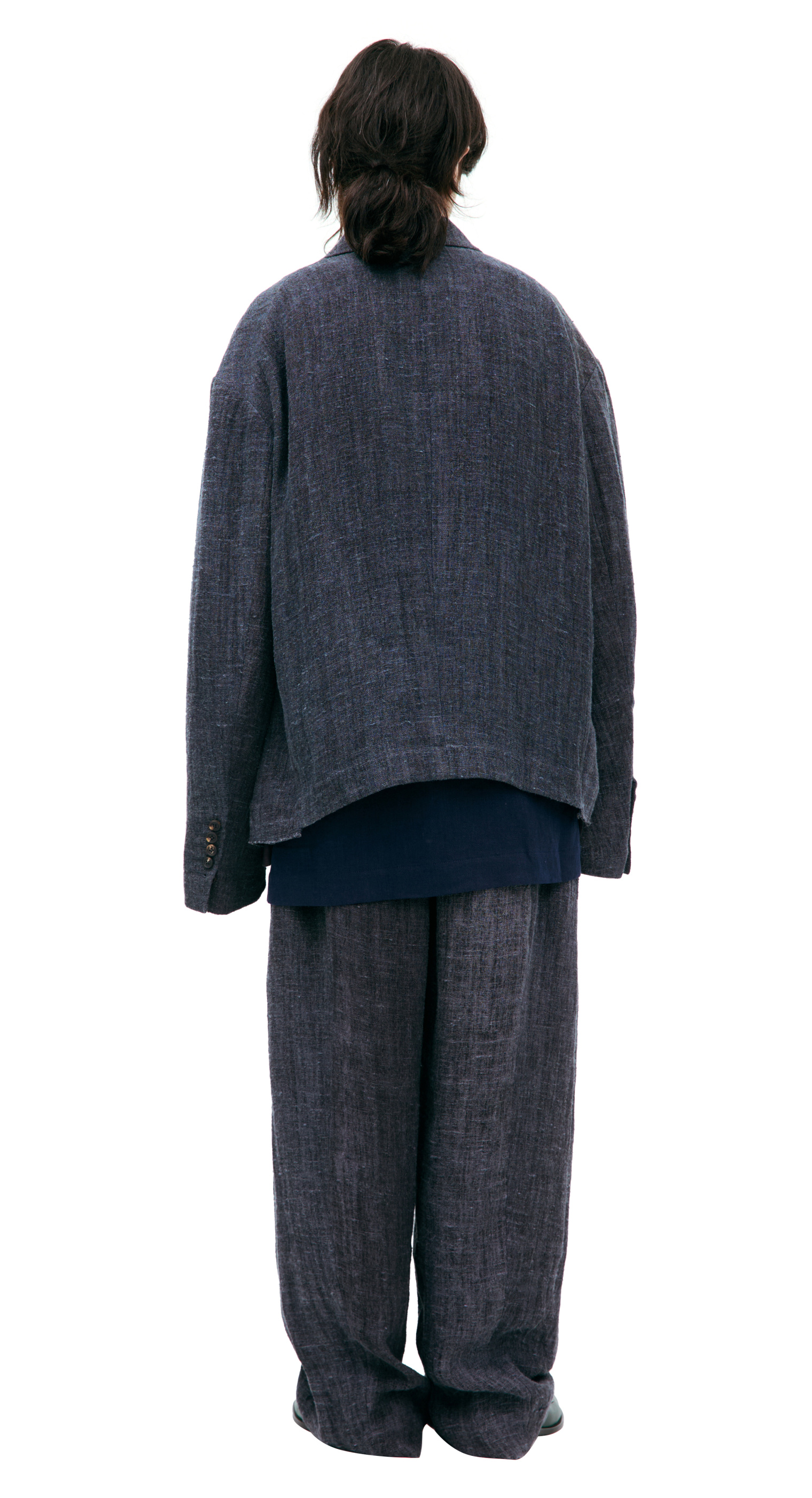 Ziggy Chen Single-breasted linen jacket