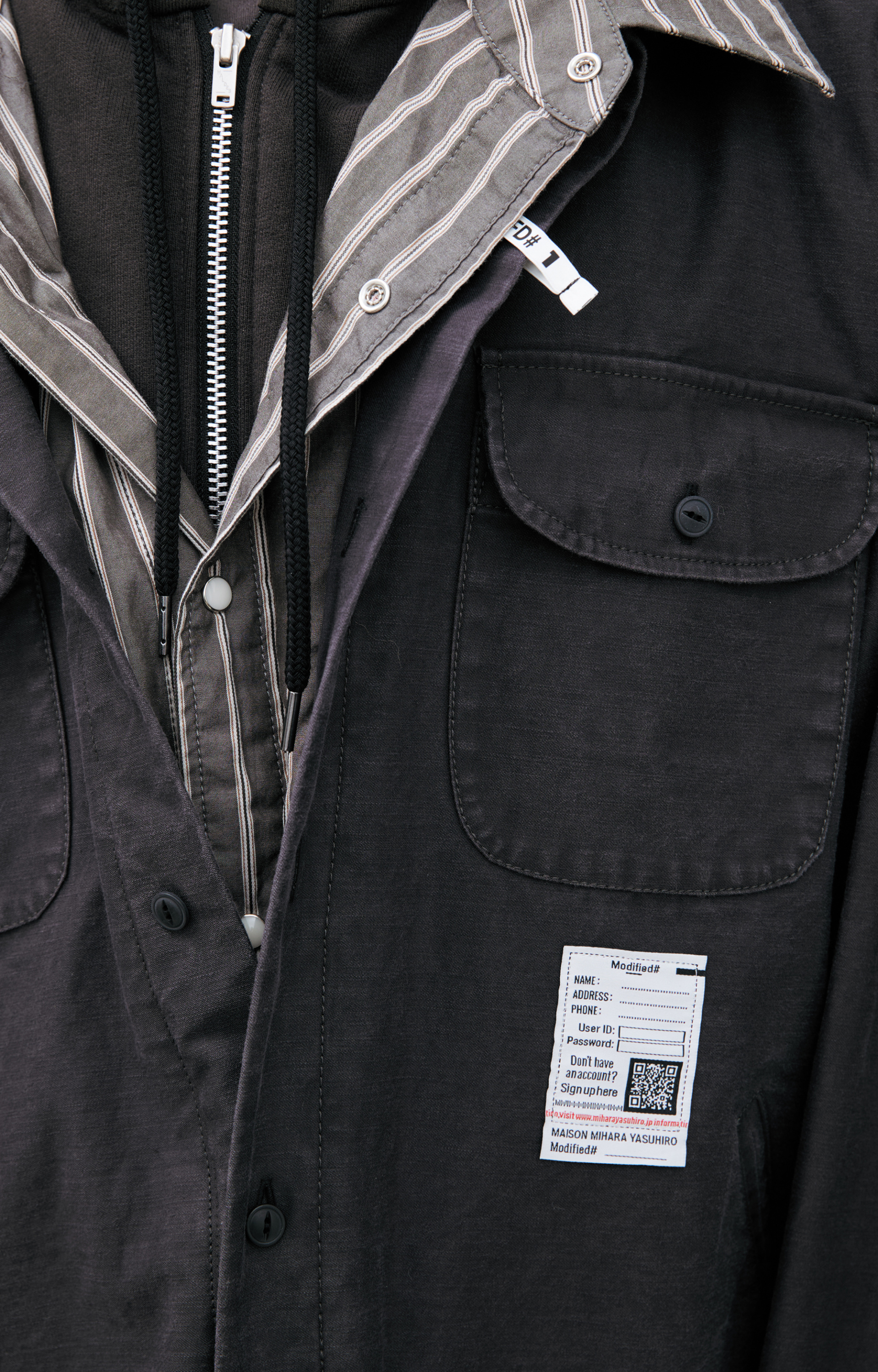 Maison Mihara Yasuhiro Shirt with a sewn-in hood