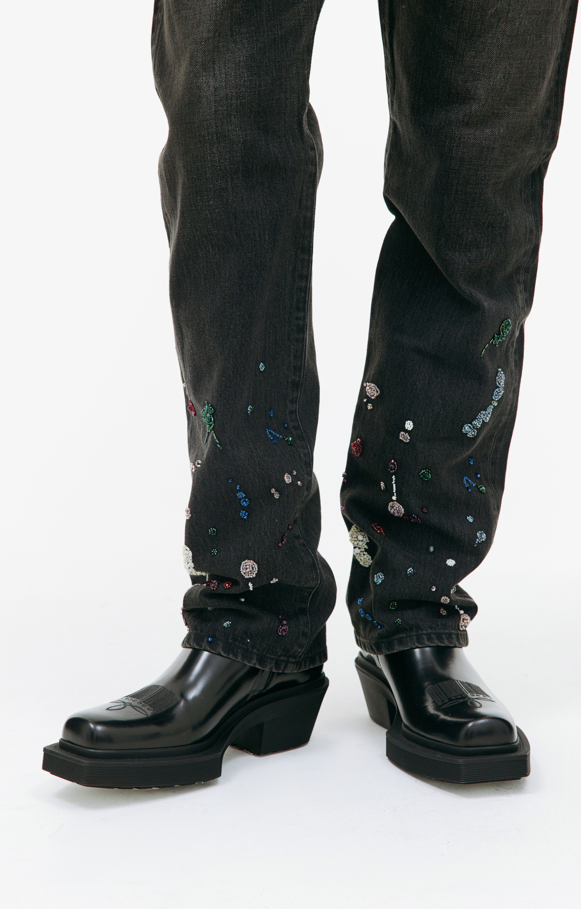Undercover Drip bead embroidery jeans