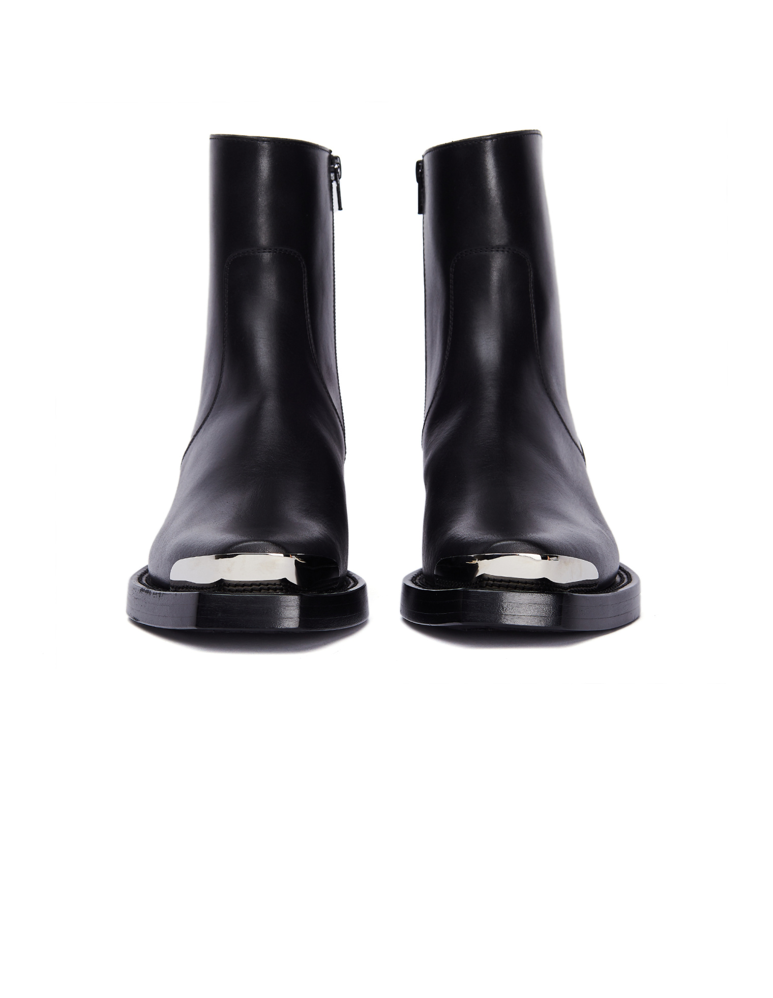 VETEMENTS Black Leather Cowboy Boots