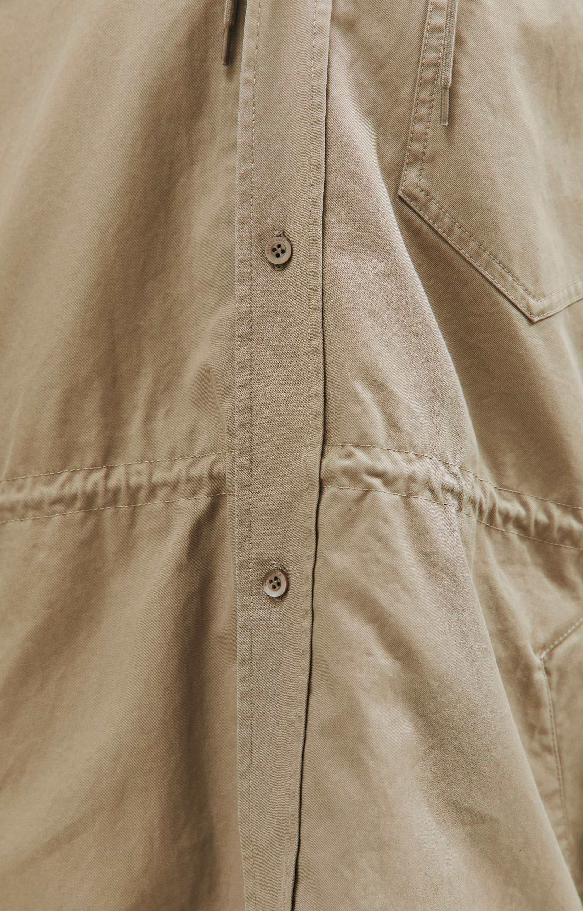 Balenciaga Hooded Parka Jacket in Beige