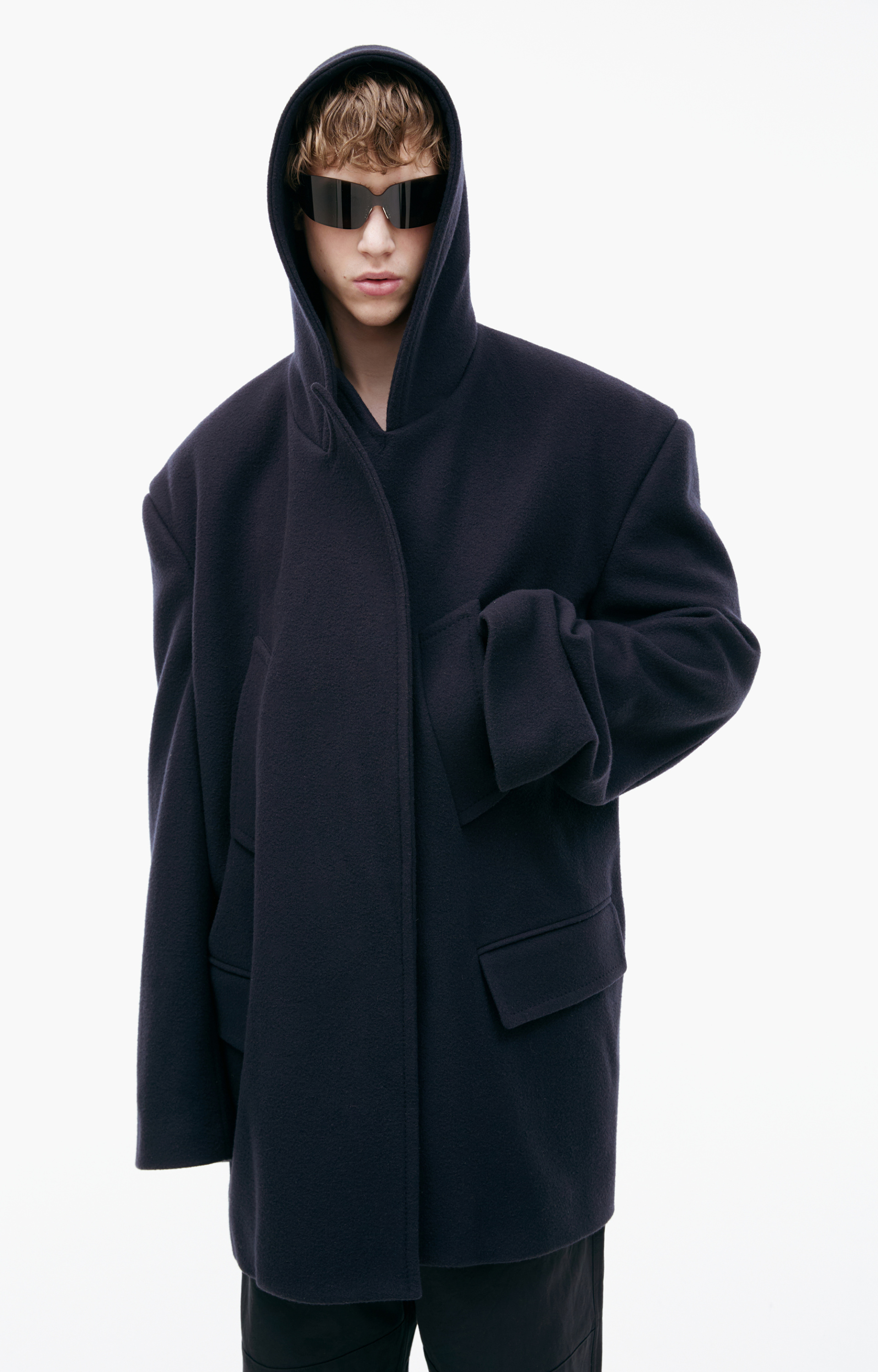 Balenciaga Wool hooded coat