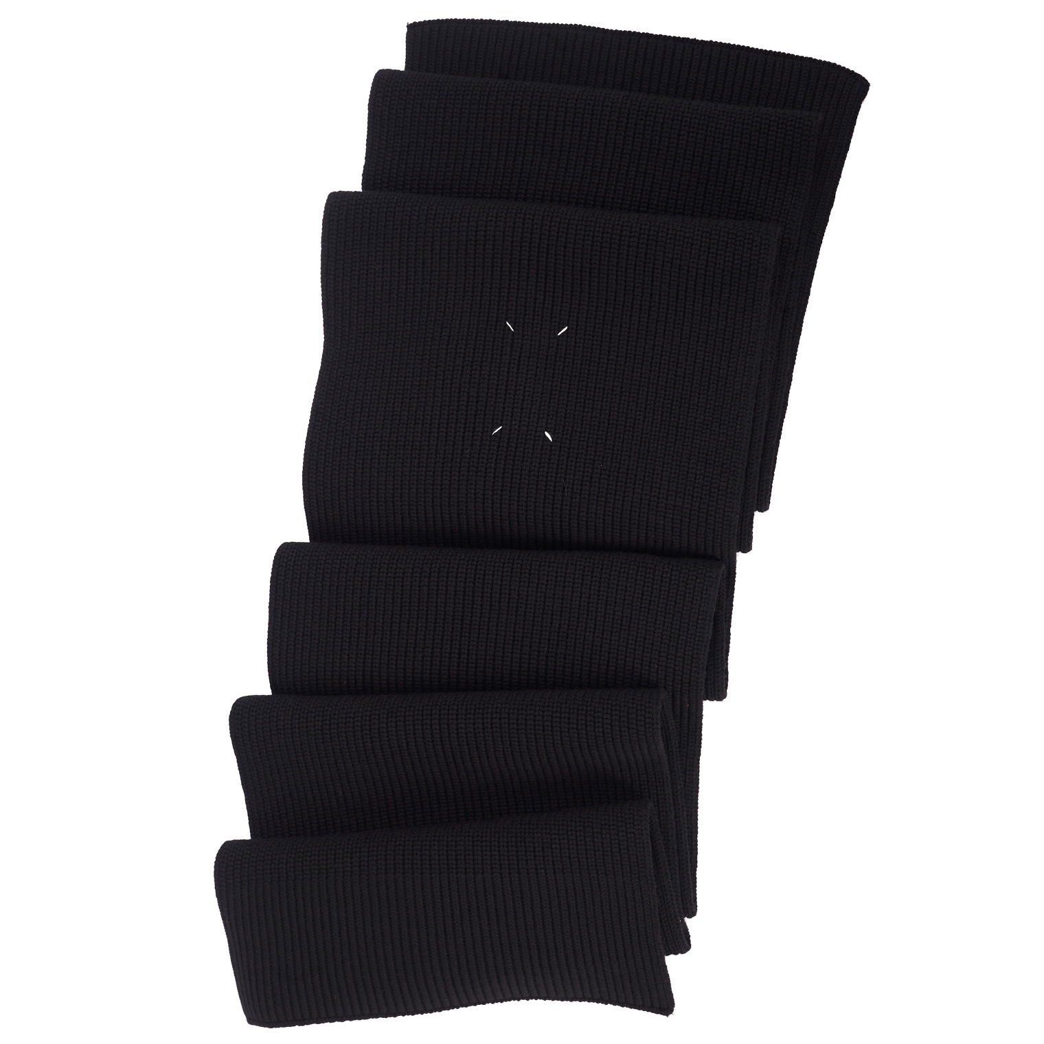 Maison Margiela Black Cotton and Wool Scarf