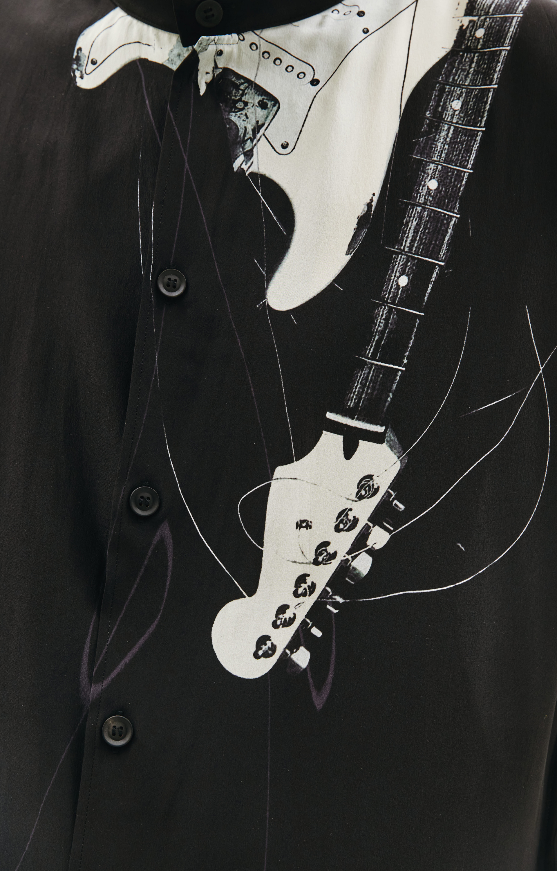 新品Yohji Yamamoto 2021aw シルクギタープリントシャツ
