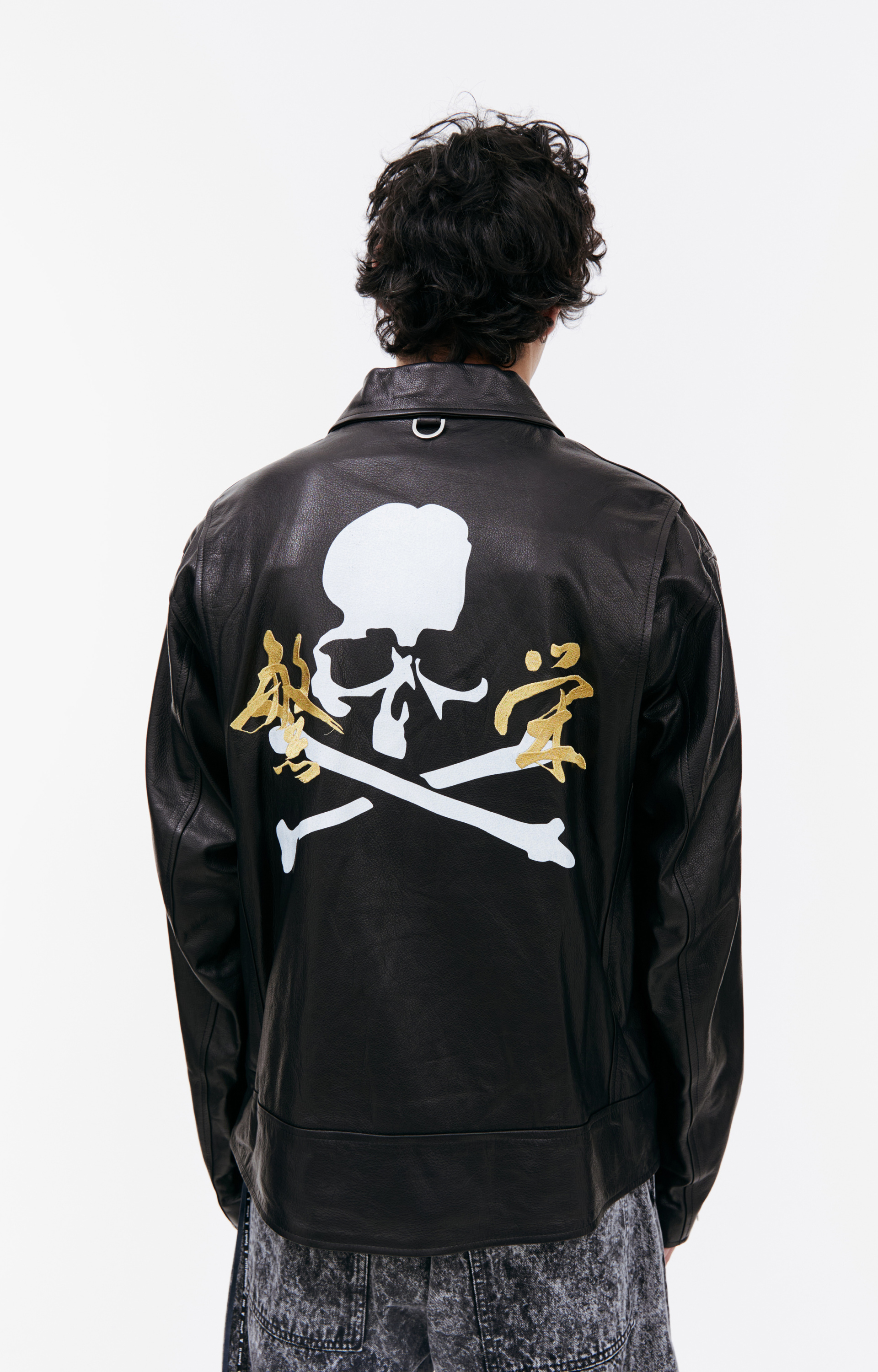 Buy Mastermind WORLD men black printed leather jacket for $4,765 online ...
