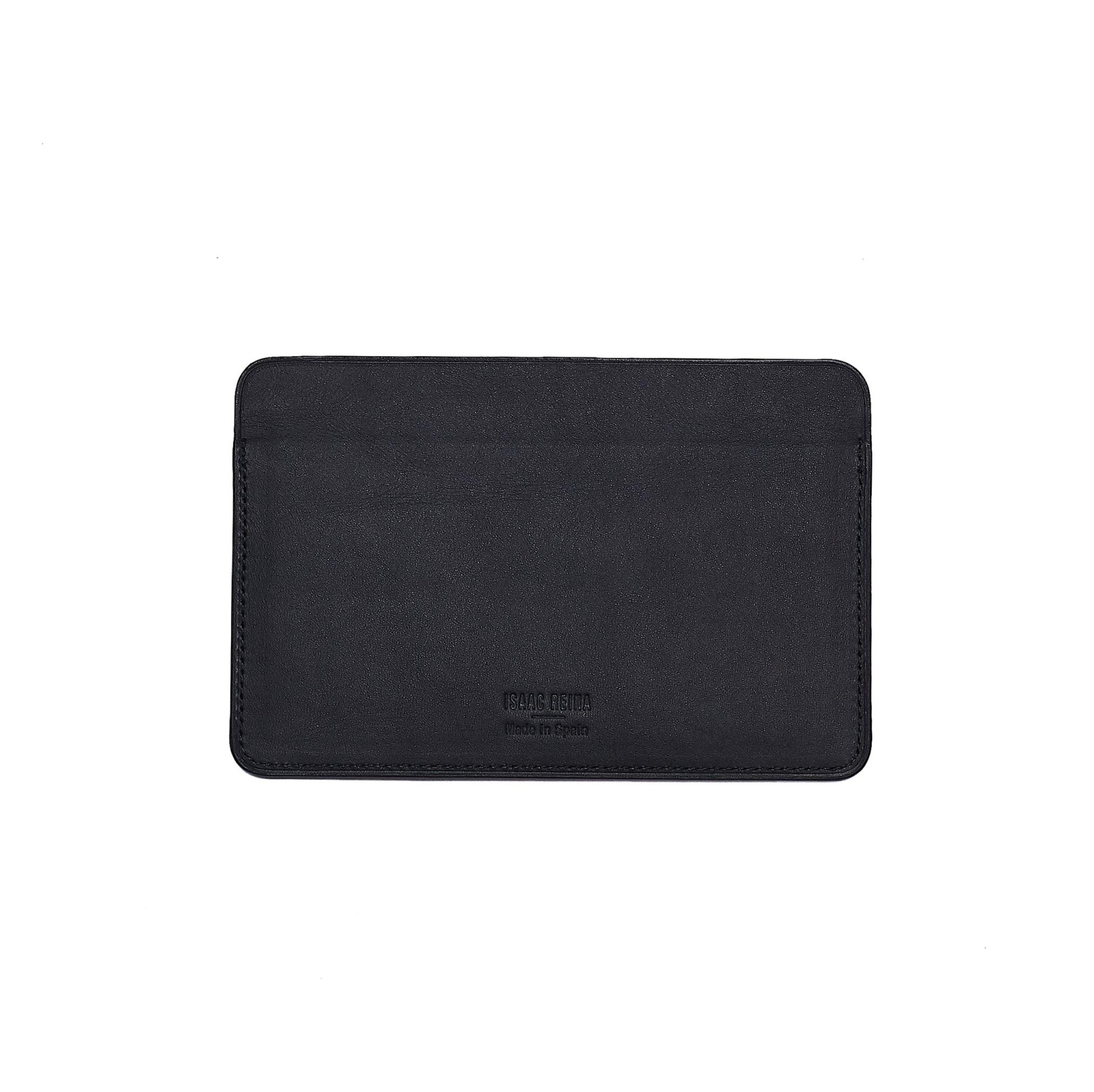 Isaac Reina Black Leather Passport & Card Holder