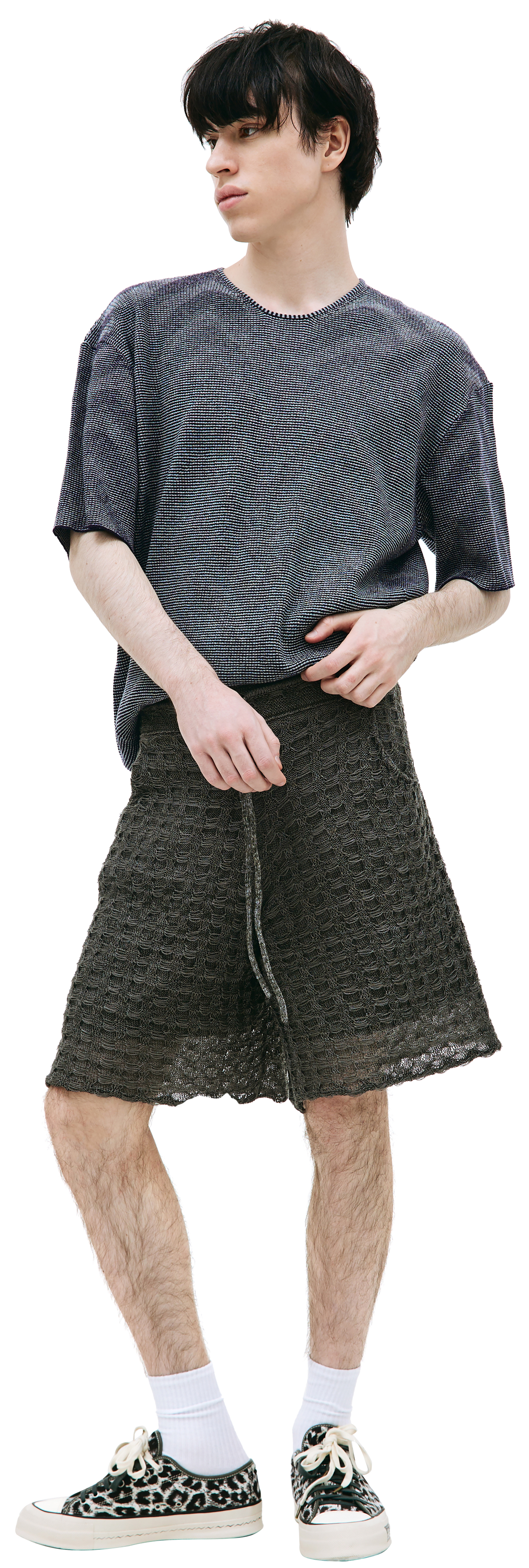 Isa Boulder Grey knit shorts