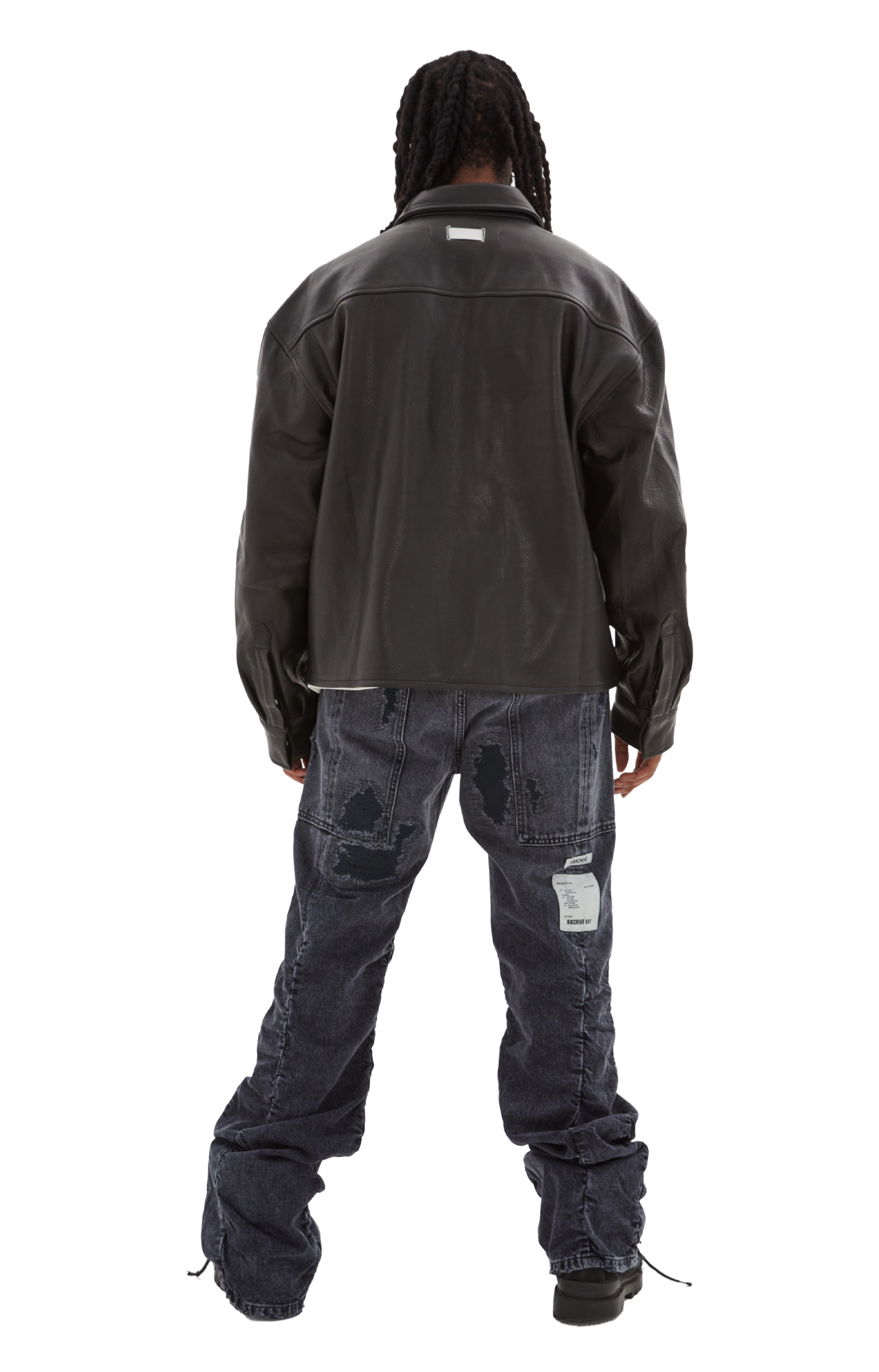 B1ARCHIVE Flap Pocket Shirt-style Leather Jacket