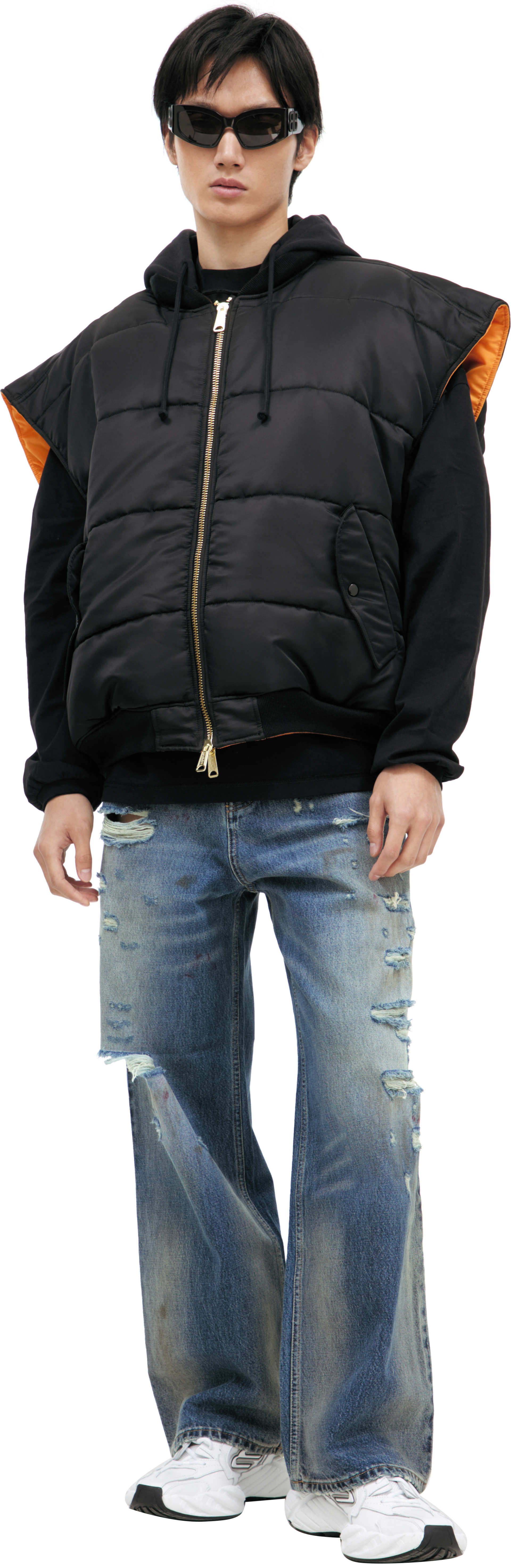 VETEMENTS Reversible bomber vest with hood