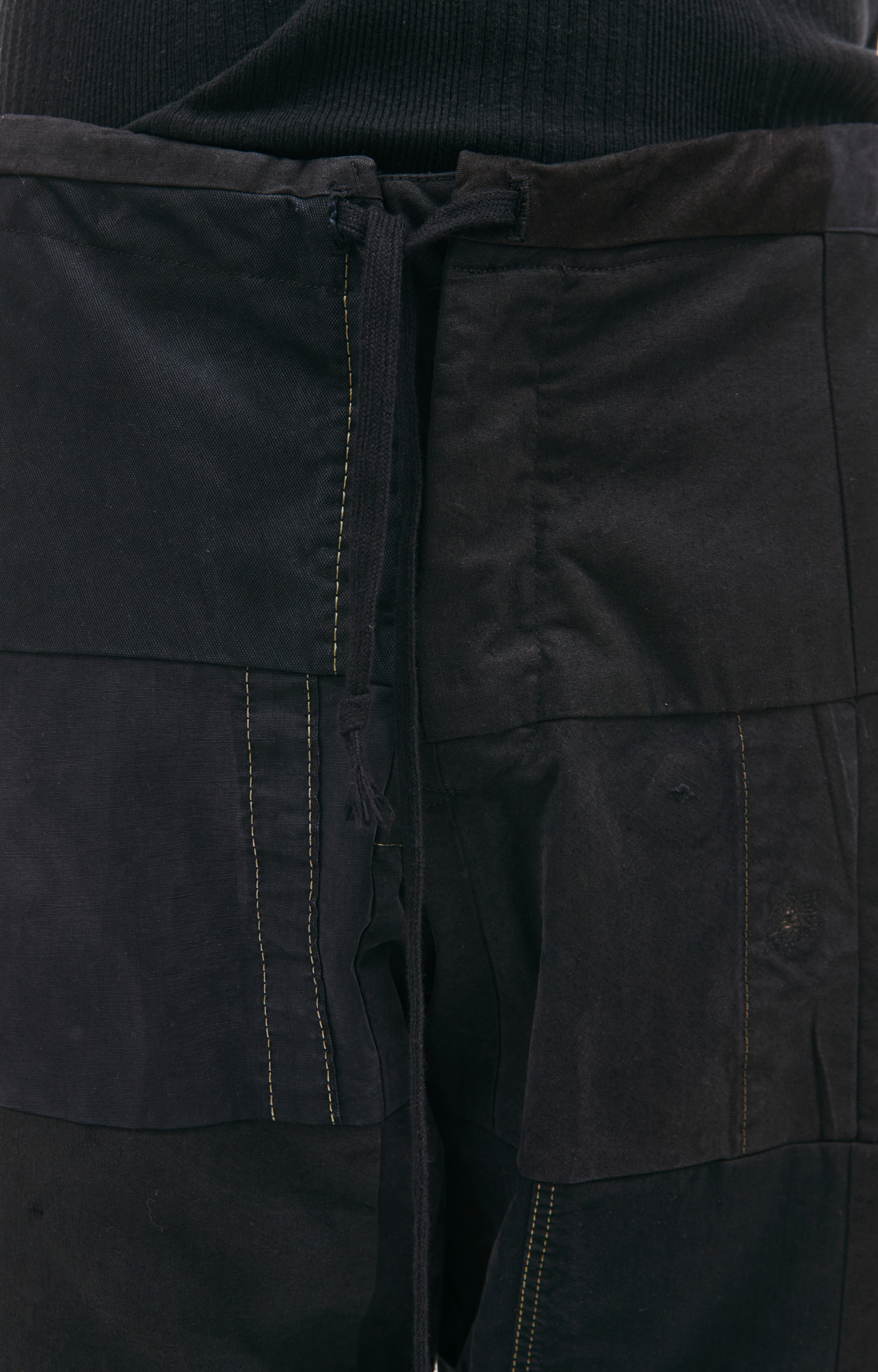 Greg Lauren Black patchwork trousers