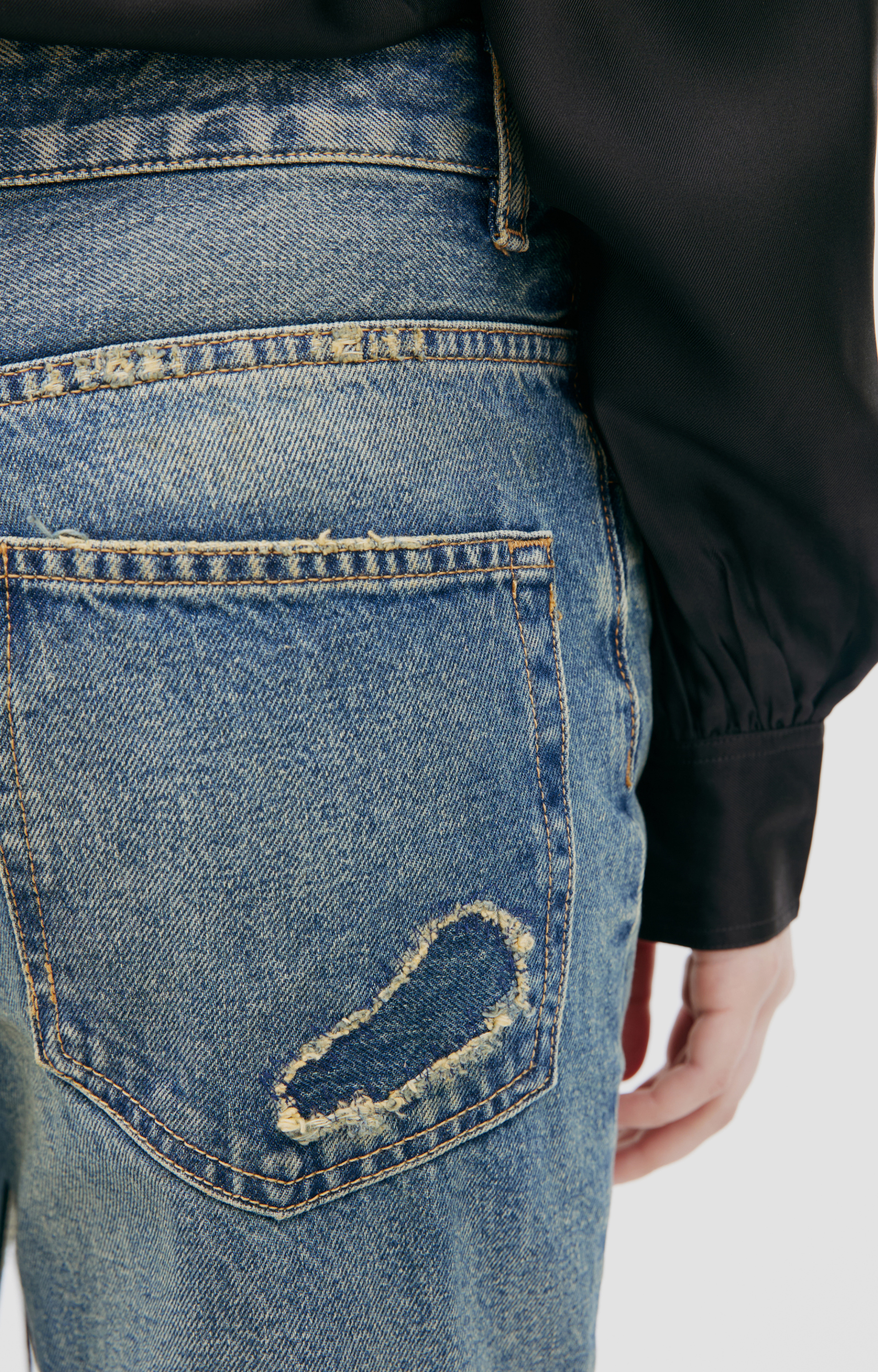 Ann Demeulemeester flared jeans with scuffs