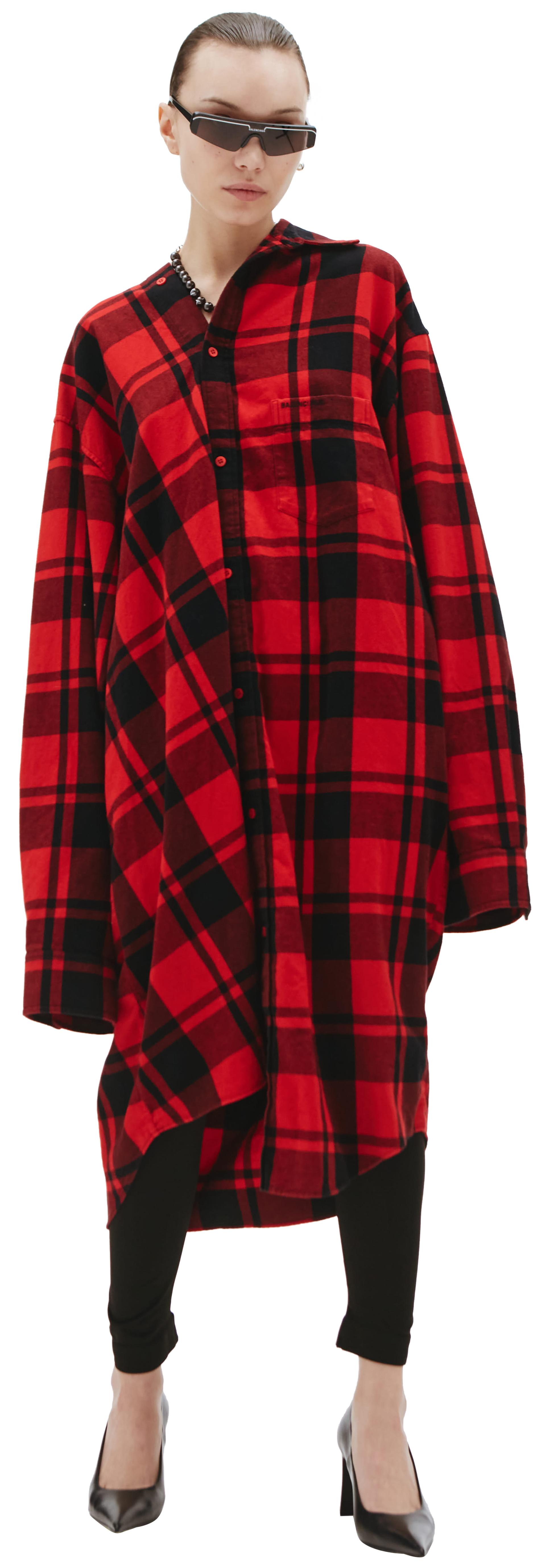 Balenciaga Twisted plaid shirt