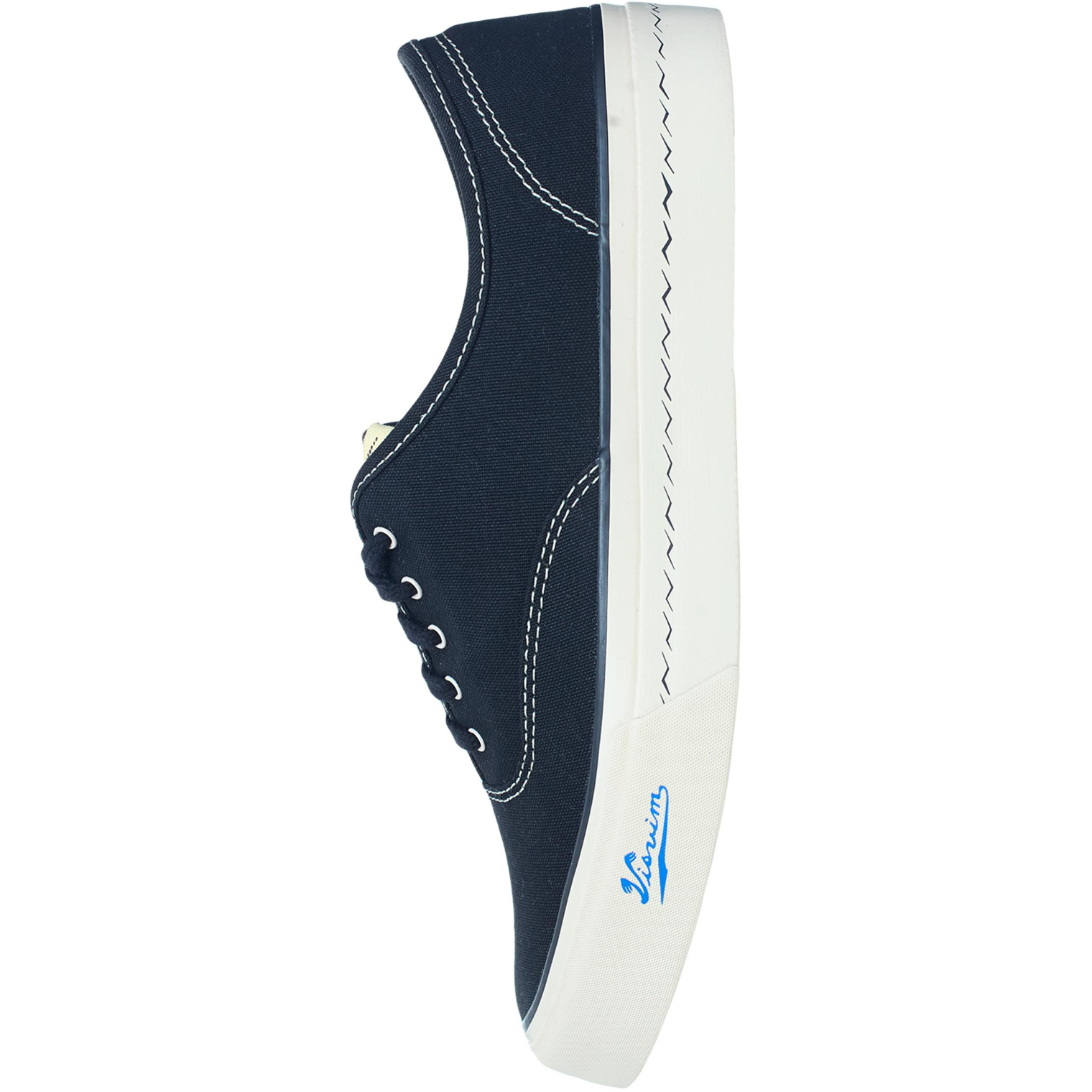 Buy visvim women black logan deck сanvas sneakers for $830