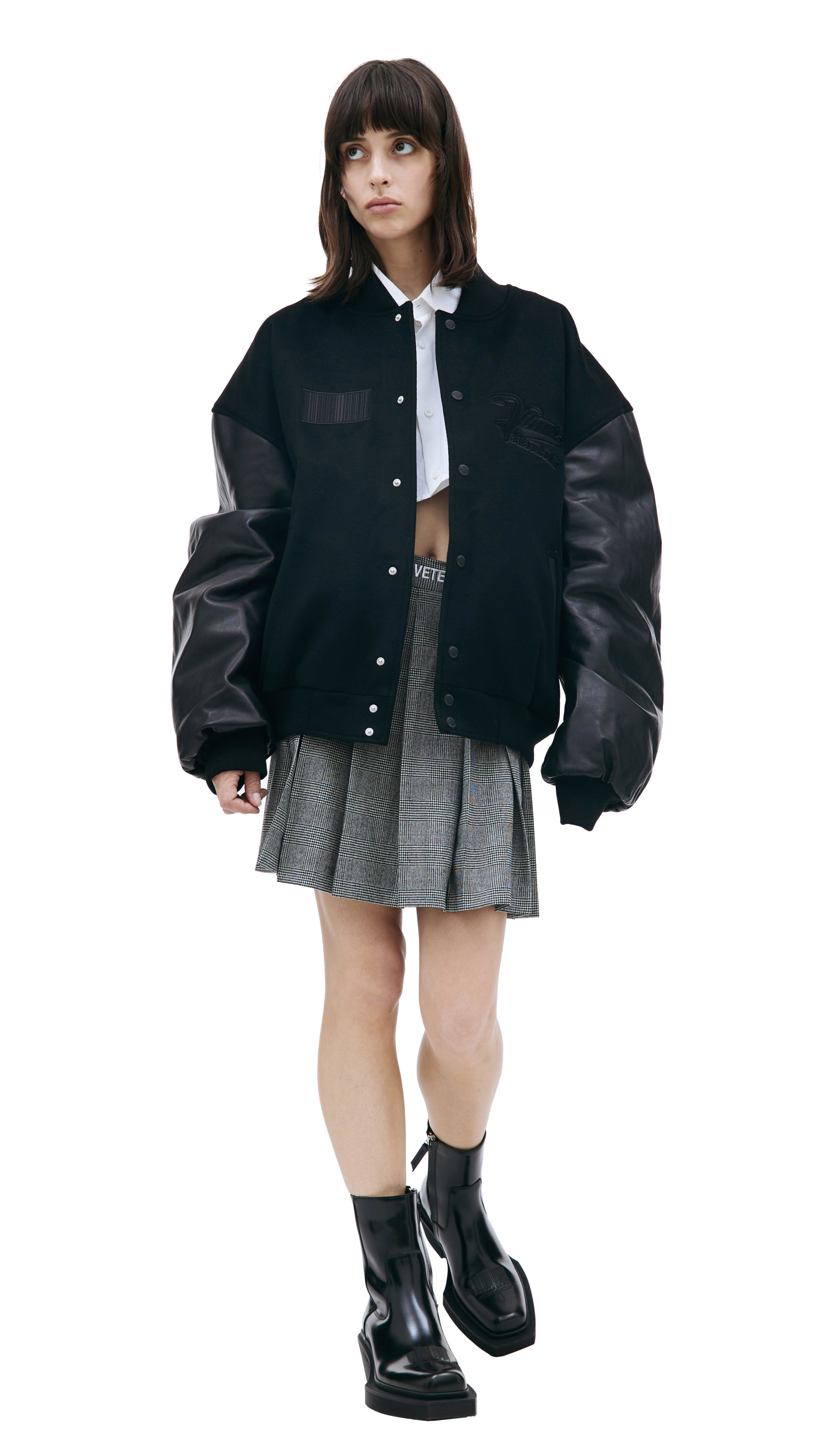 VTMNTS Black paneled bomber jacket