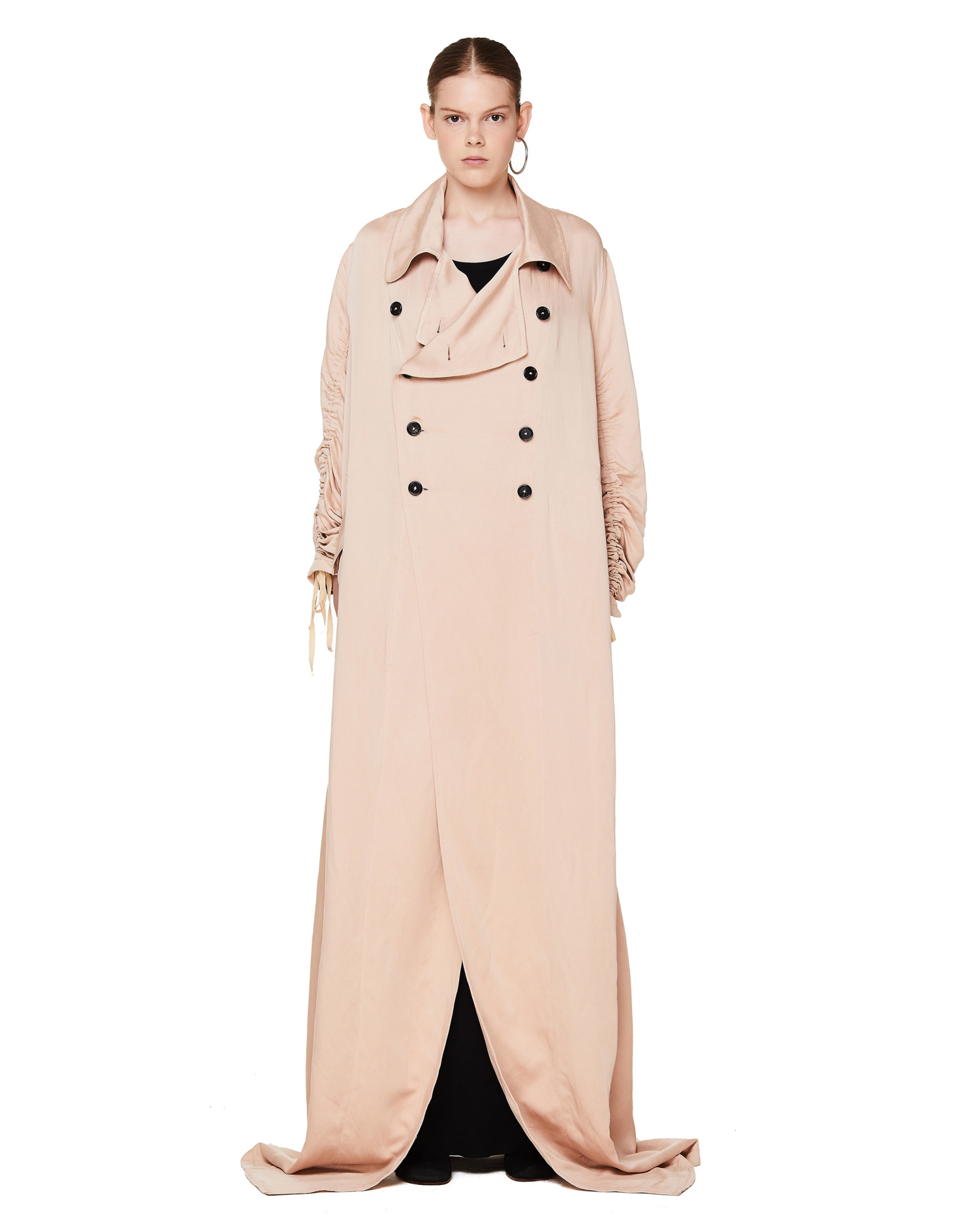 Ann Demeulemeester Розовый плащ Valery с драпировками