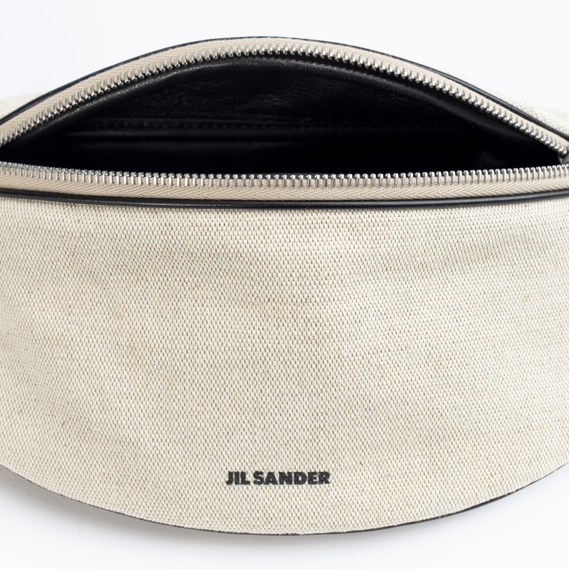 Jil Sander Canvas belt bag with leather piping
