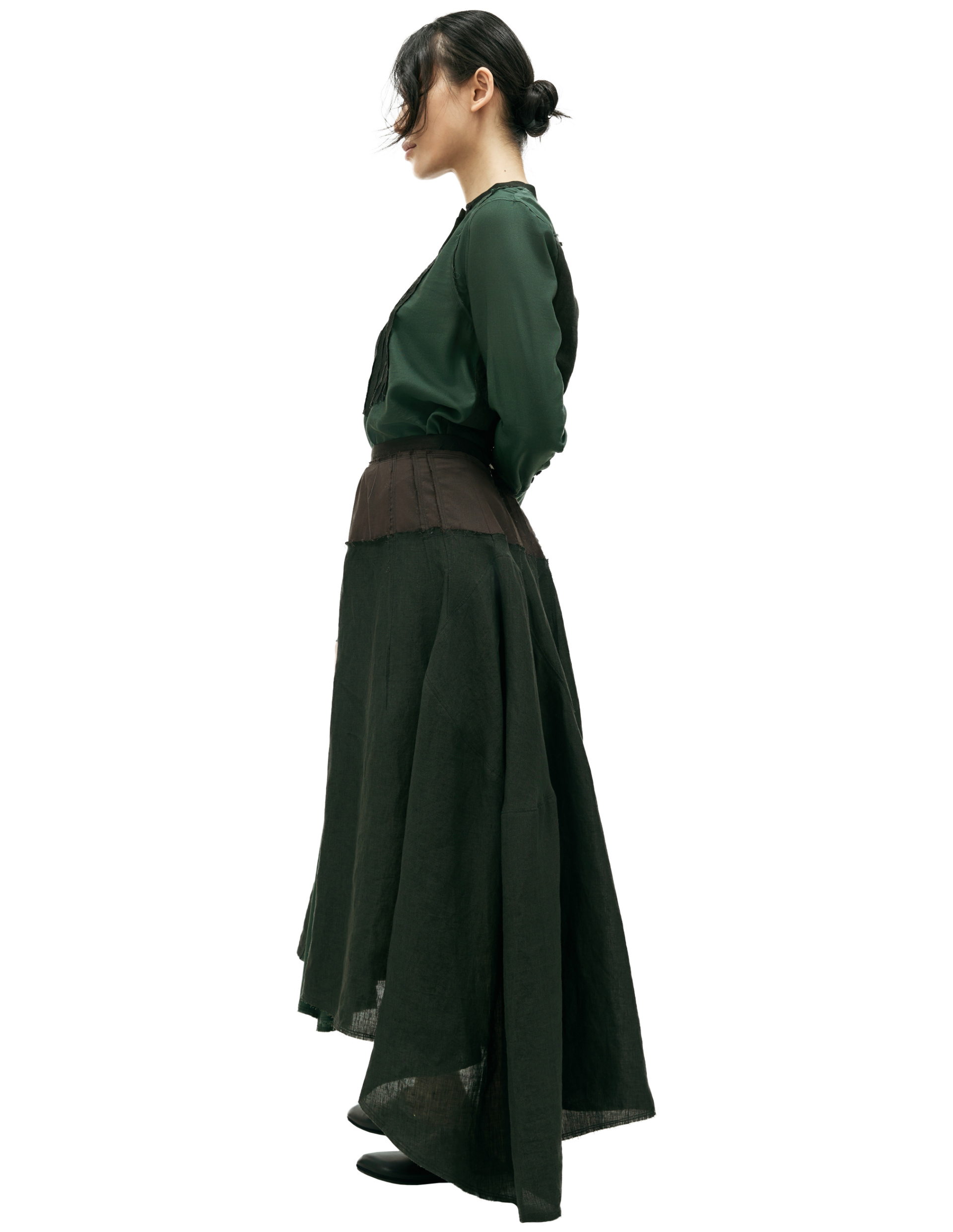 Ziggy Chen Linen asymmetric skirt