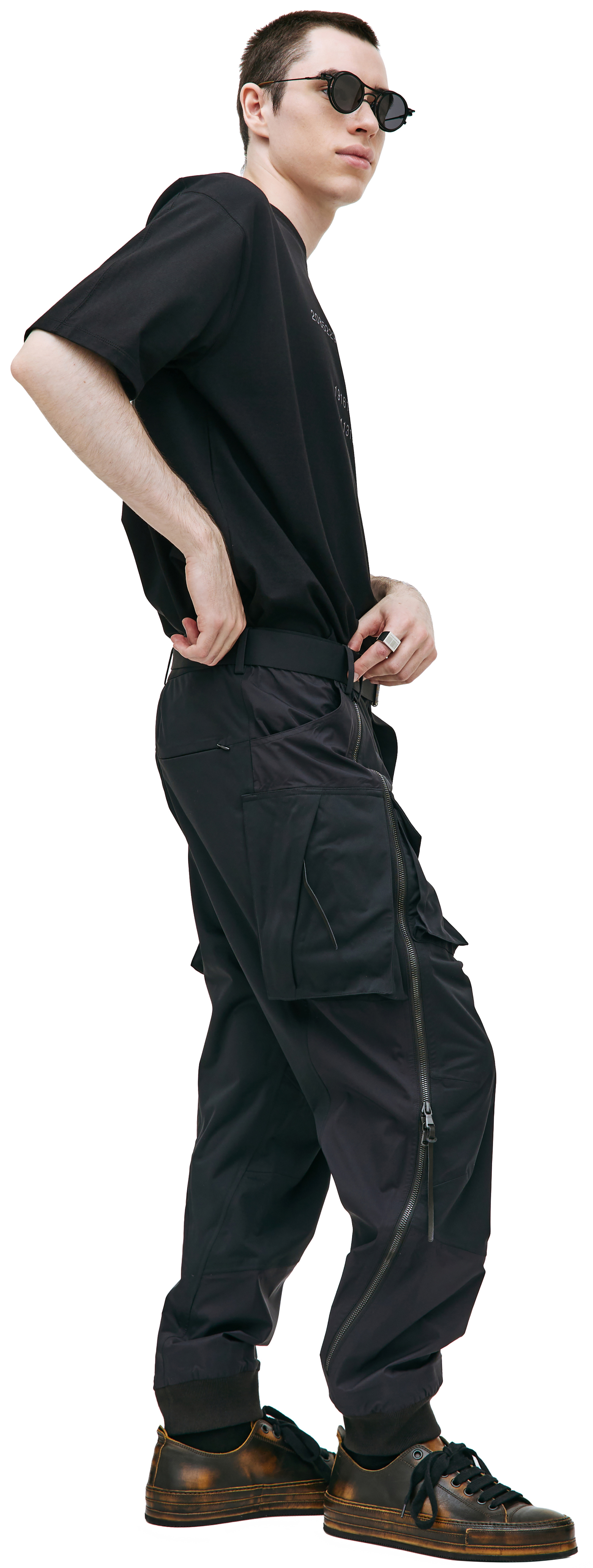 The Viridi-Anne Black zip trousers