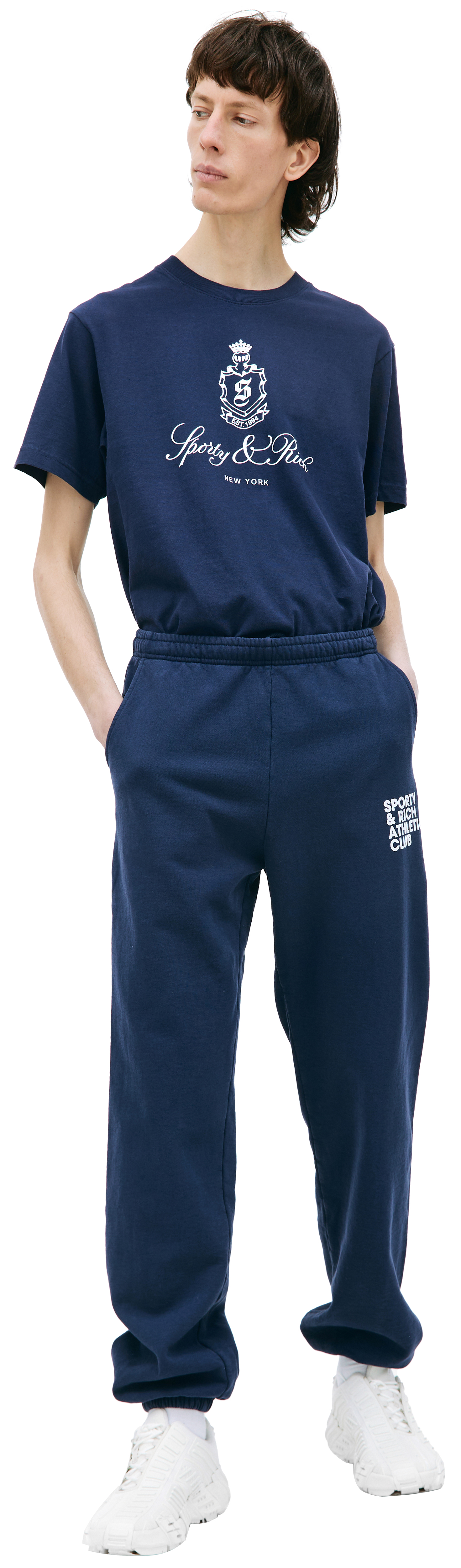 SPORTY & RICH Navy blue Exercise Often sweatpants