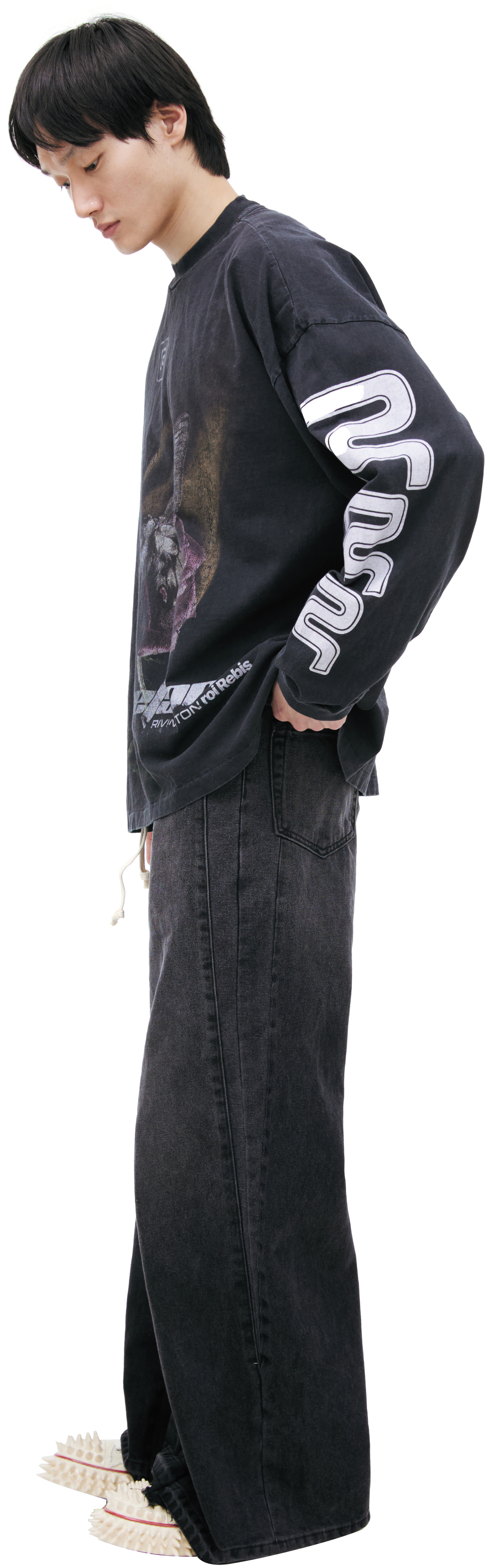 RRR123 Printed cotton long-sleeve shirt